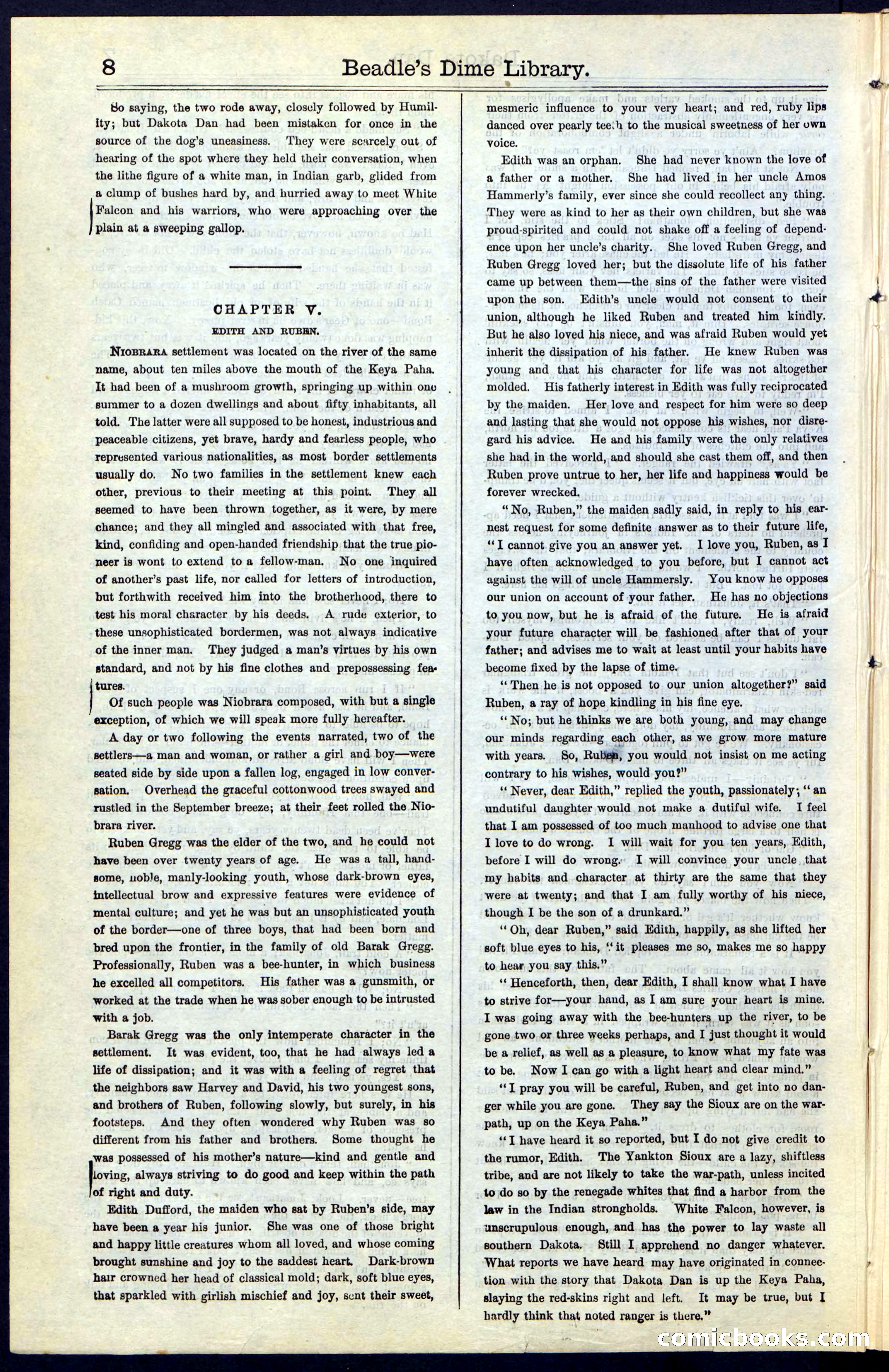 Beadle's New York Dime Library, No. 43 — page 8 of 32