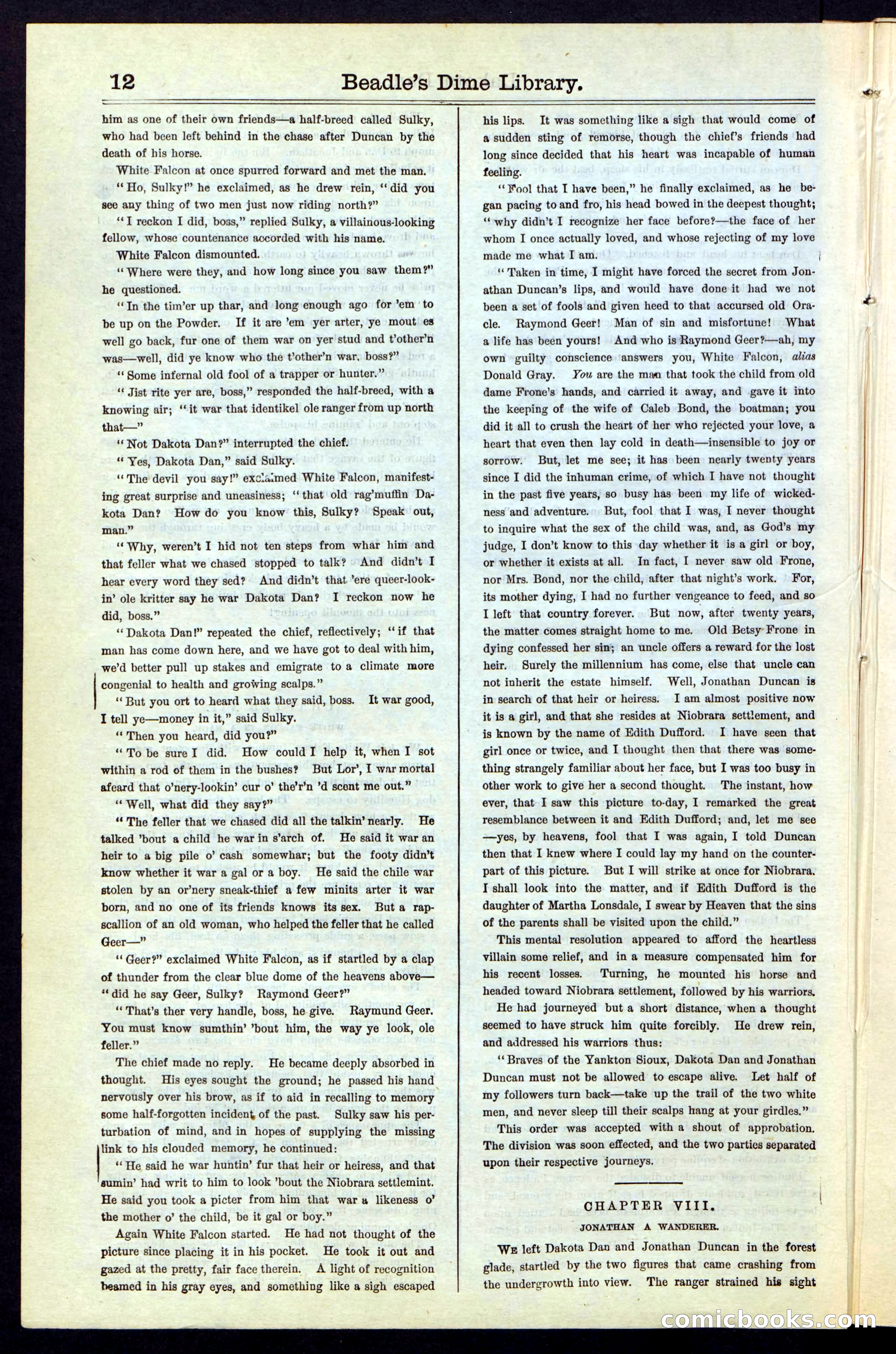Beadle's New York Dime Library, No. 43 — page 12 of 32