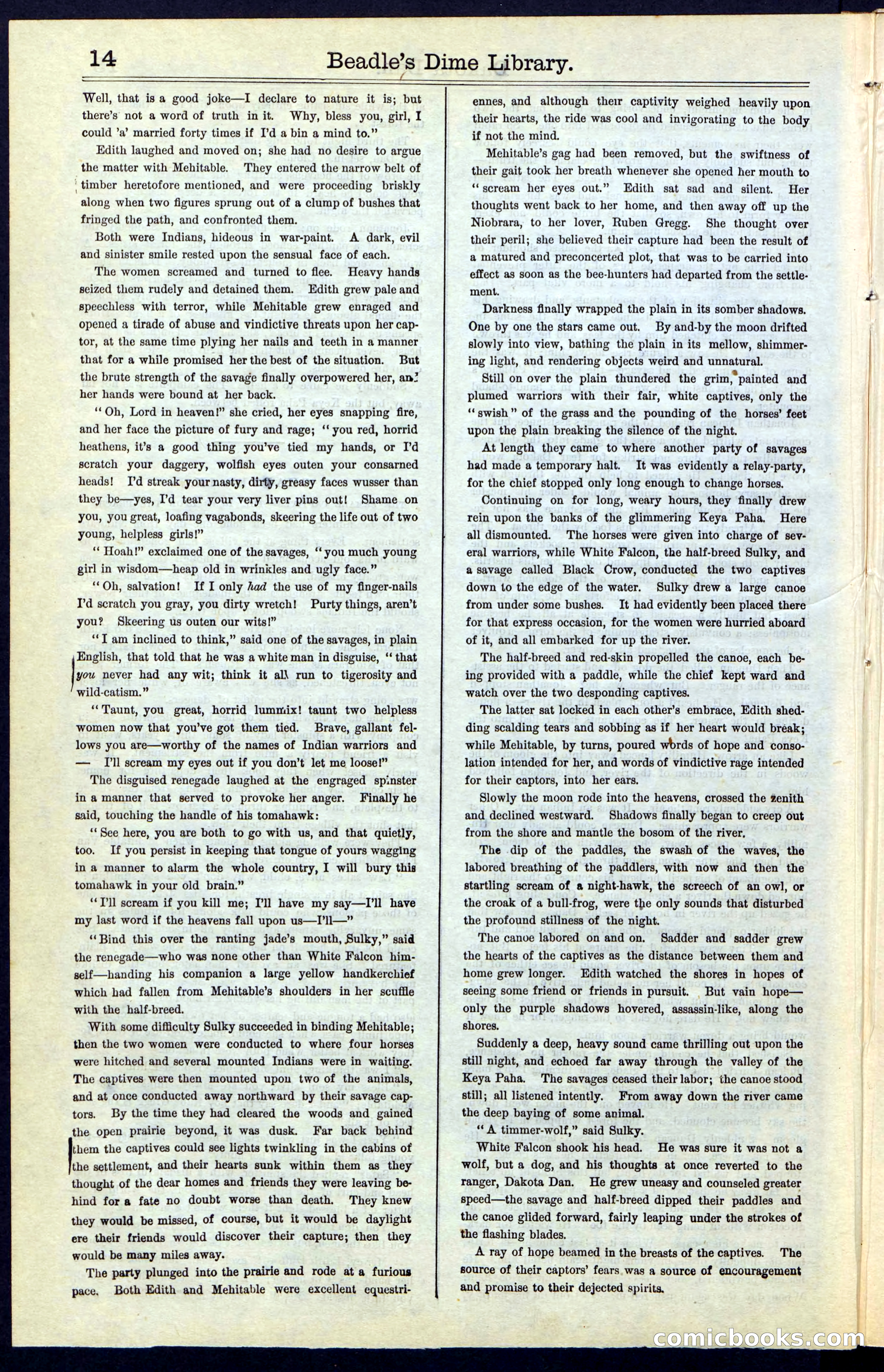 Beadle's New York Dime Library, No. 43 — page 14 of 32