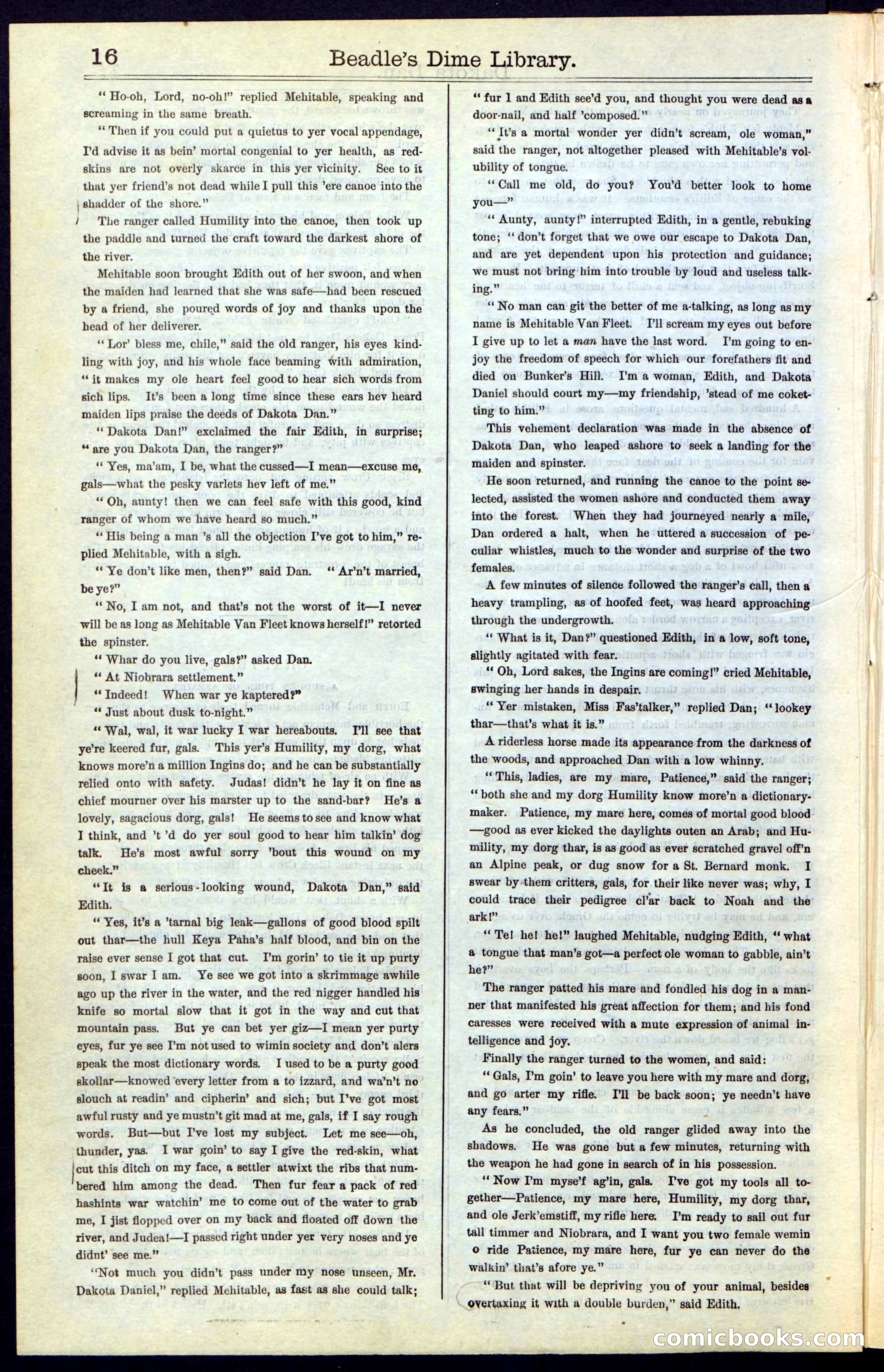 Beadle's New York Dime Library, No. 43 — page 16 of 32