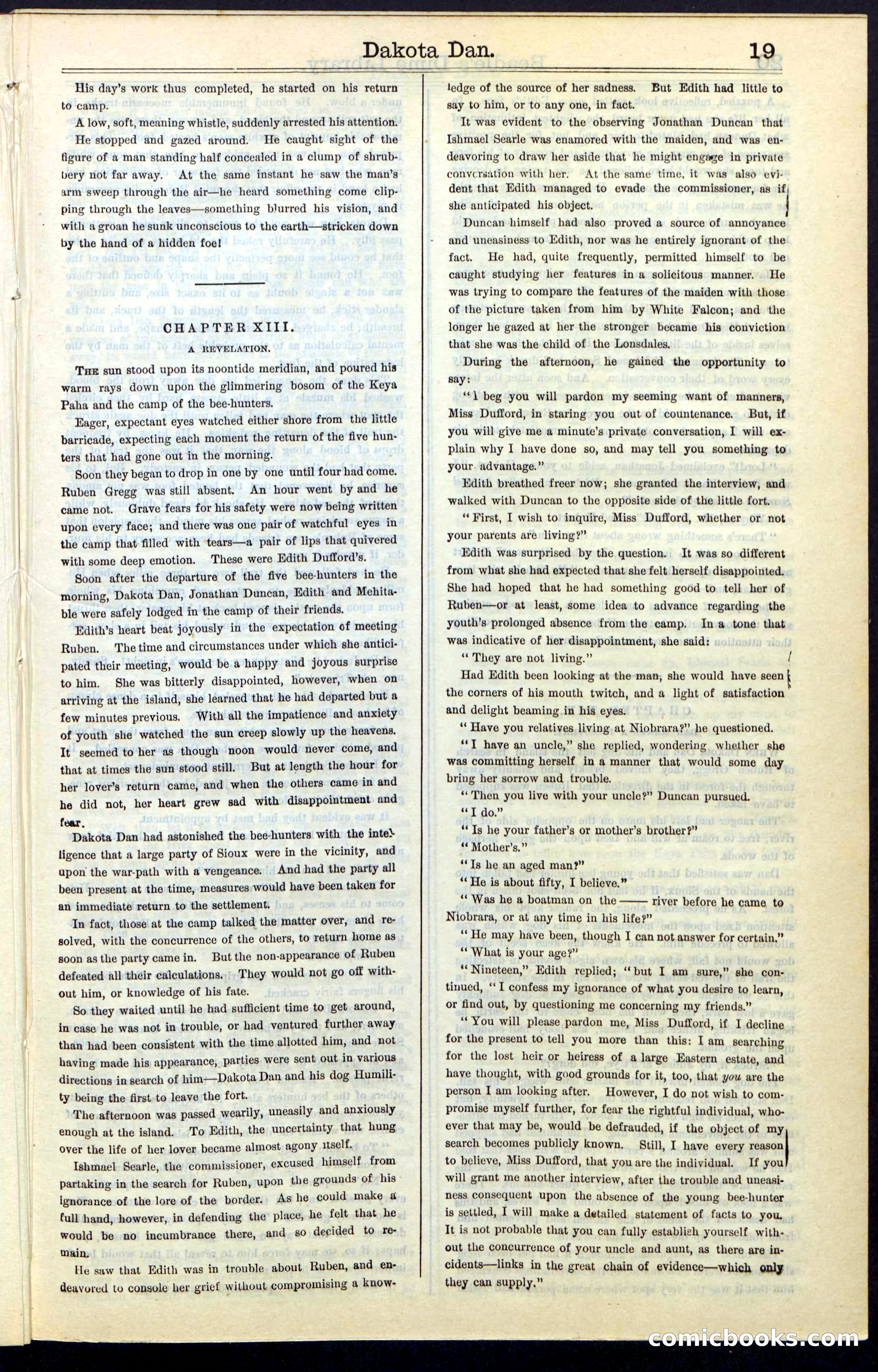 Beadle's New York Dime Library, No. 43 — page 19 of 32