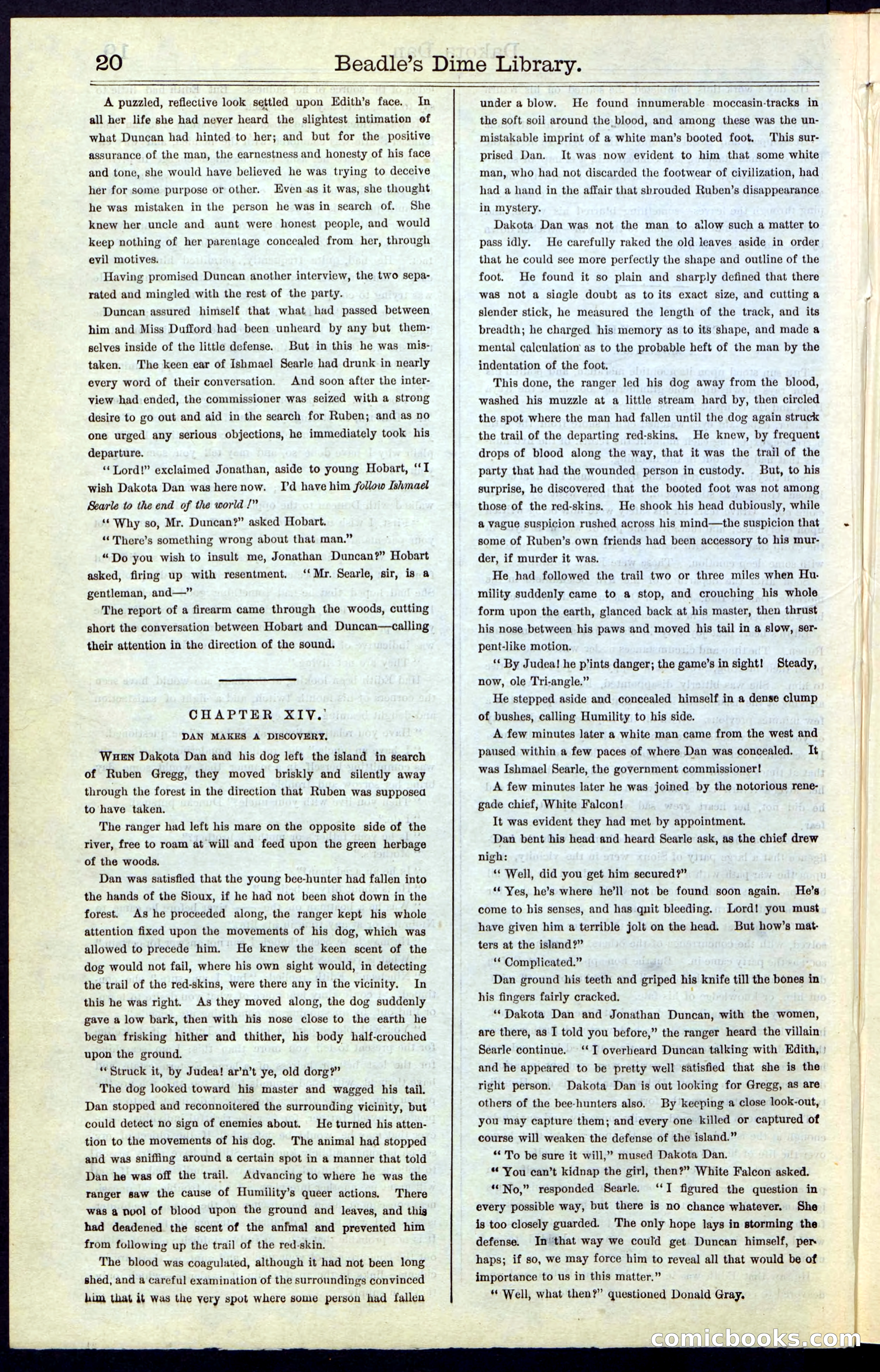 Beadle's New York Dime Library, No. 43 — page 20 of 32