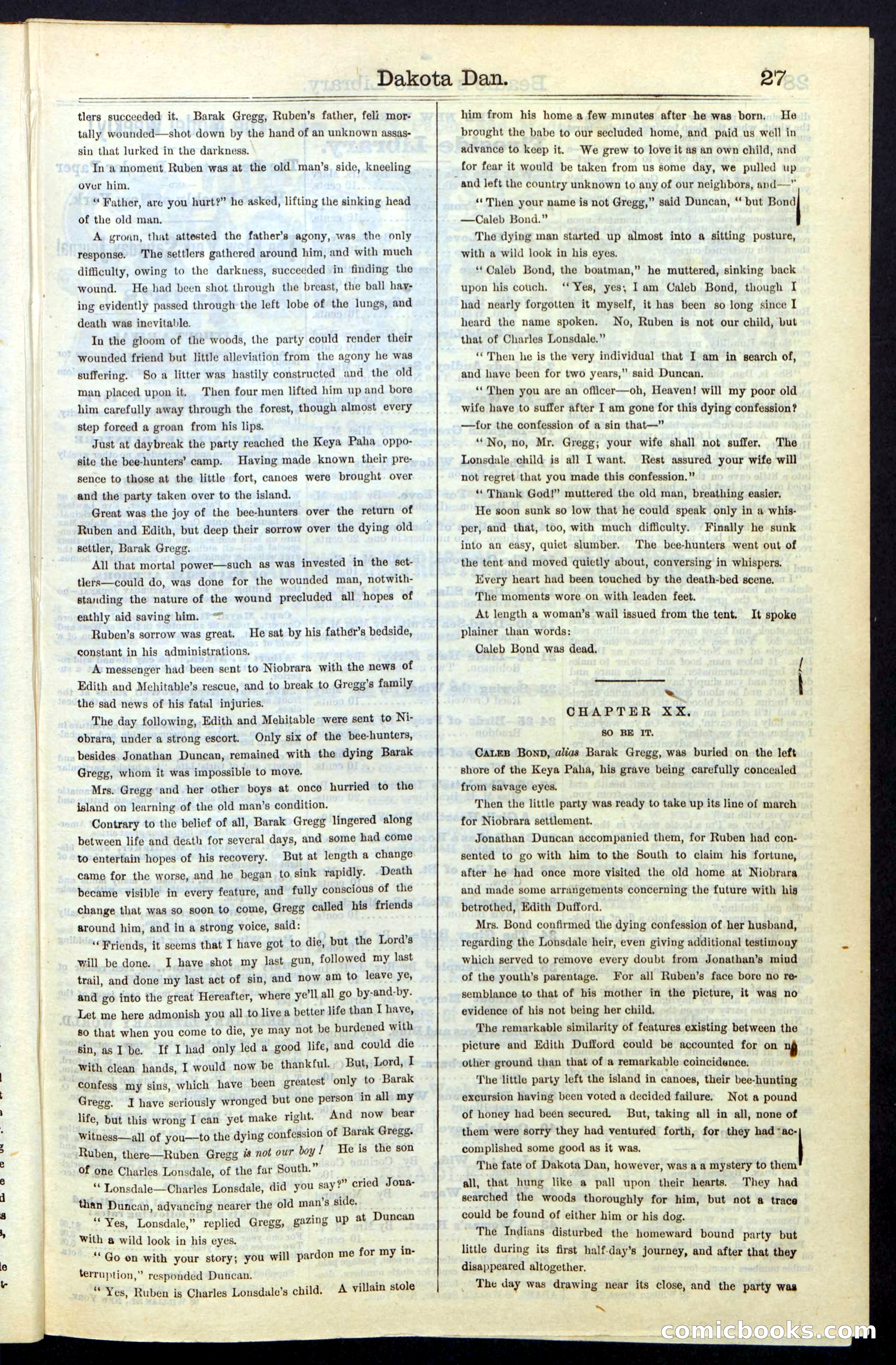 Beadle's New York Dime Library, No. 43 — page 27 of 32