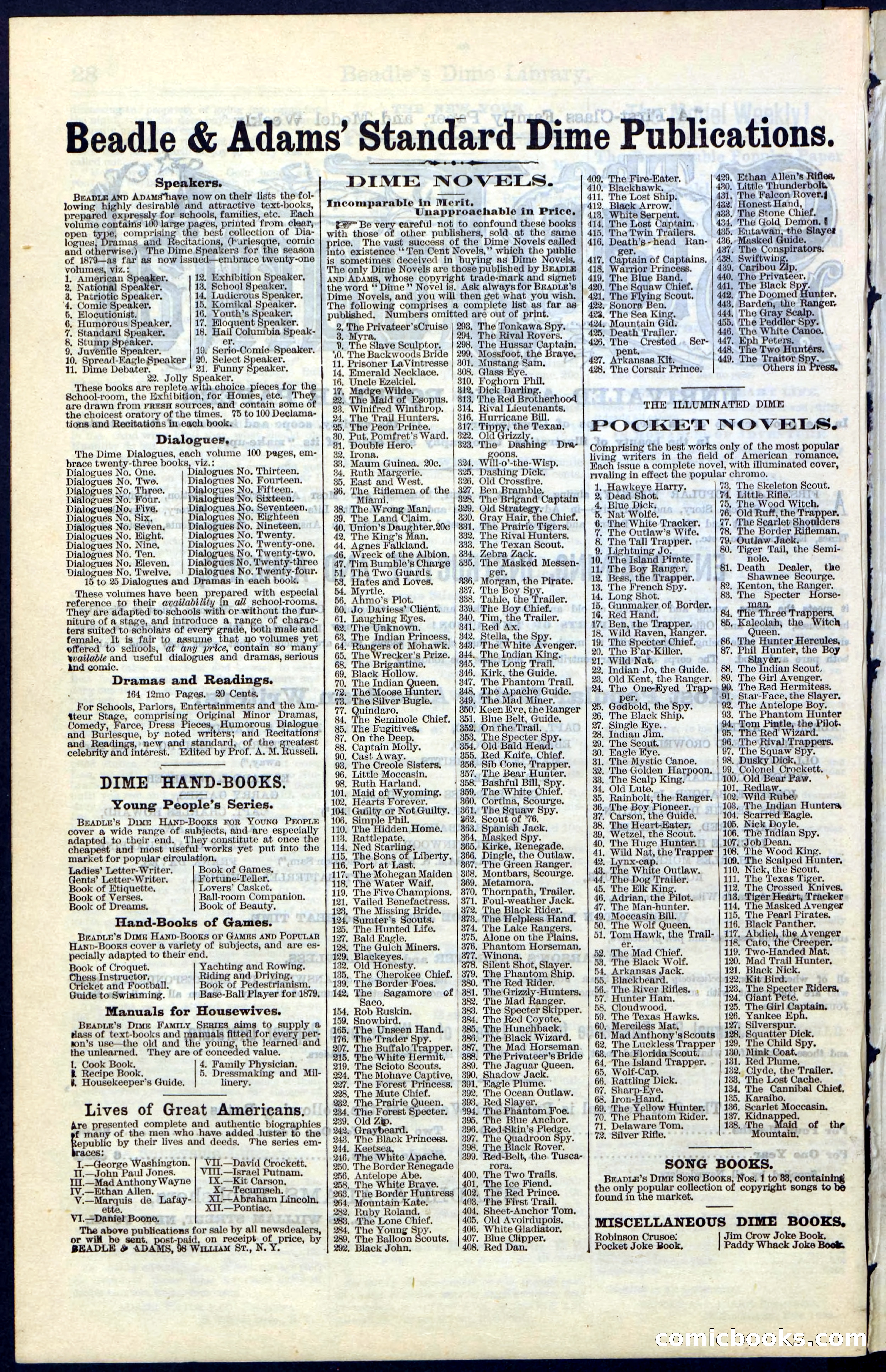 Beadle's New York Dime Library, No. 43 — page 30 of 32