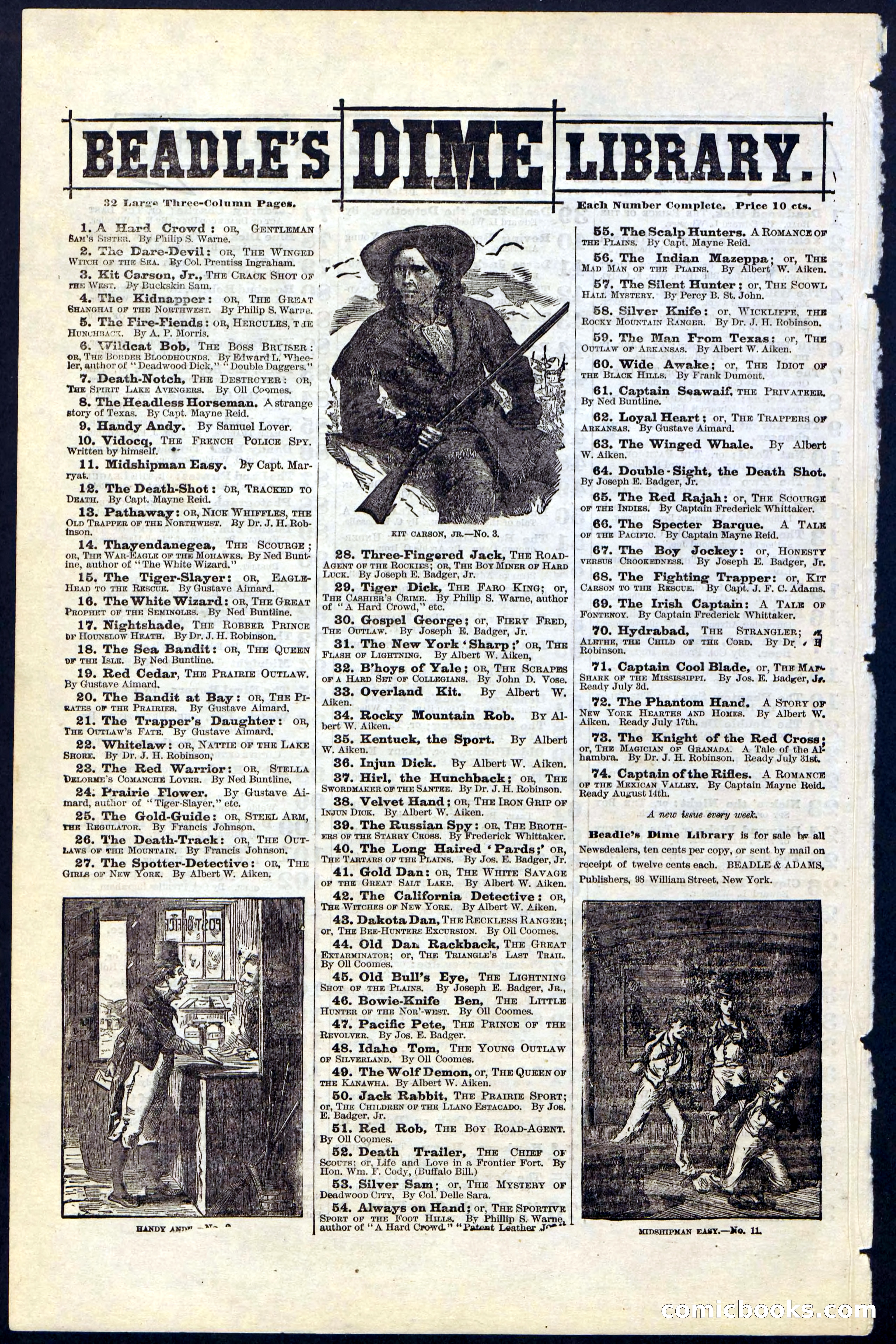 Beadle's New York Dime Library, No. 43 — page 32 of 32