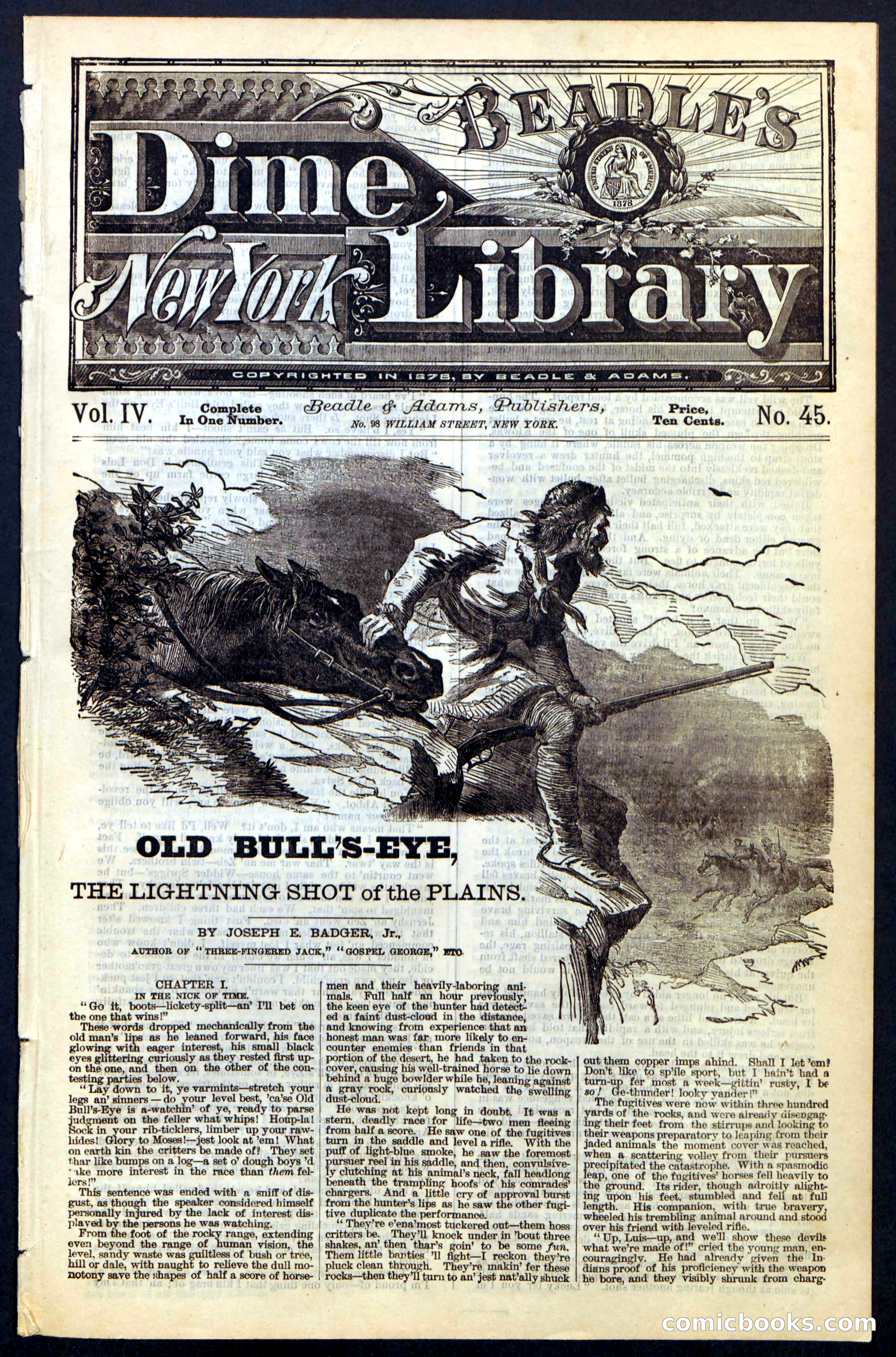 Beadle's Dime Library, Vol. IV, No. 45 — page 1 of 32