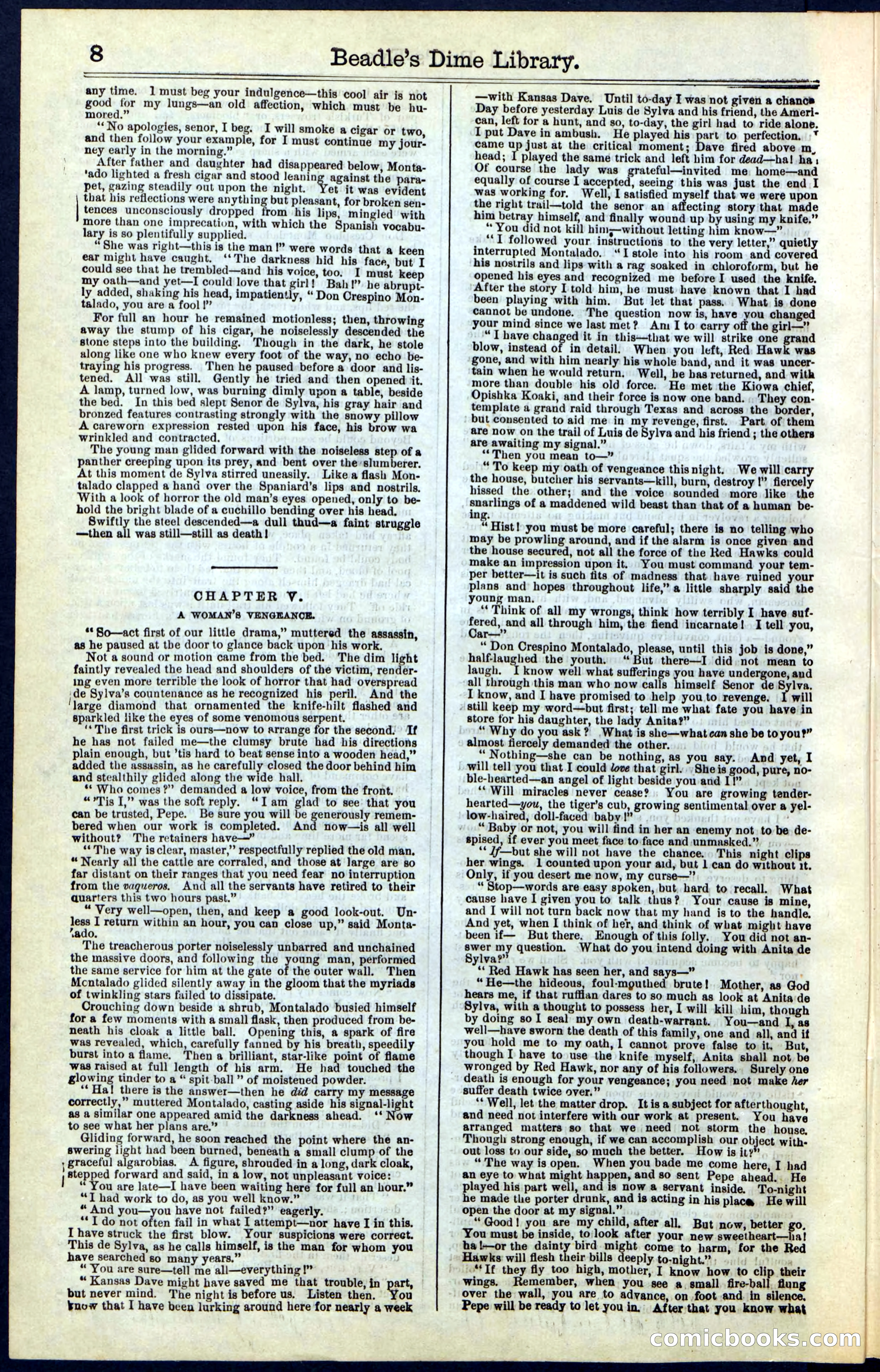 Beadle's Dime Library, Vol. IV, No. 45 — page 8 of 32