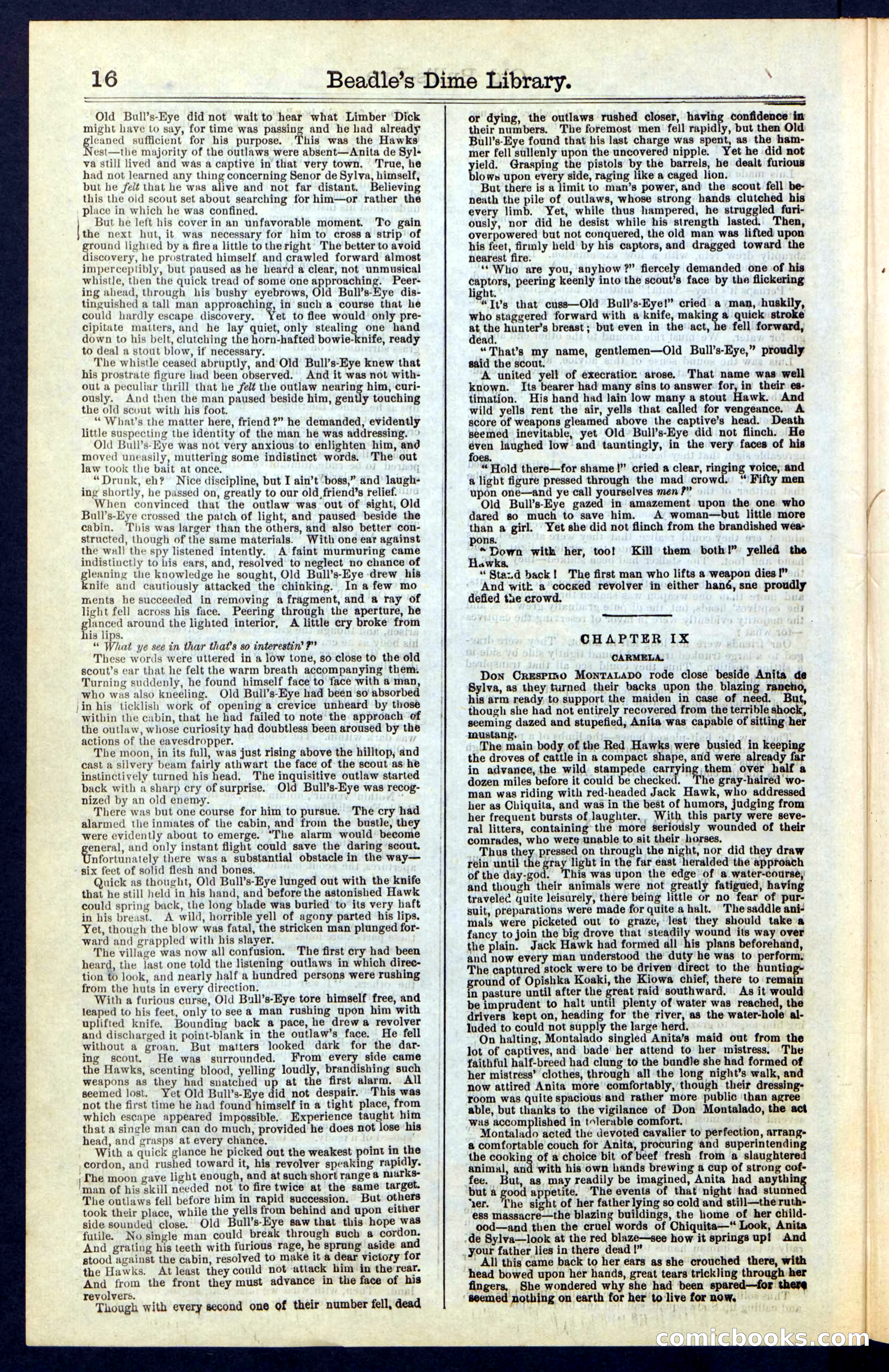 Beadle's Dime Library, Vol. IV, No. 45 — page 16 of 32