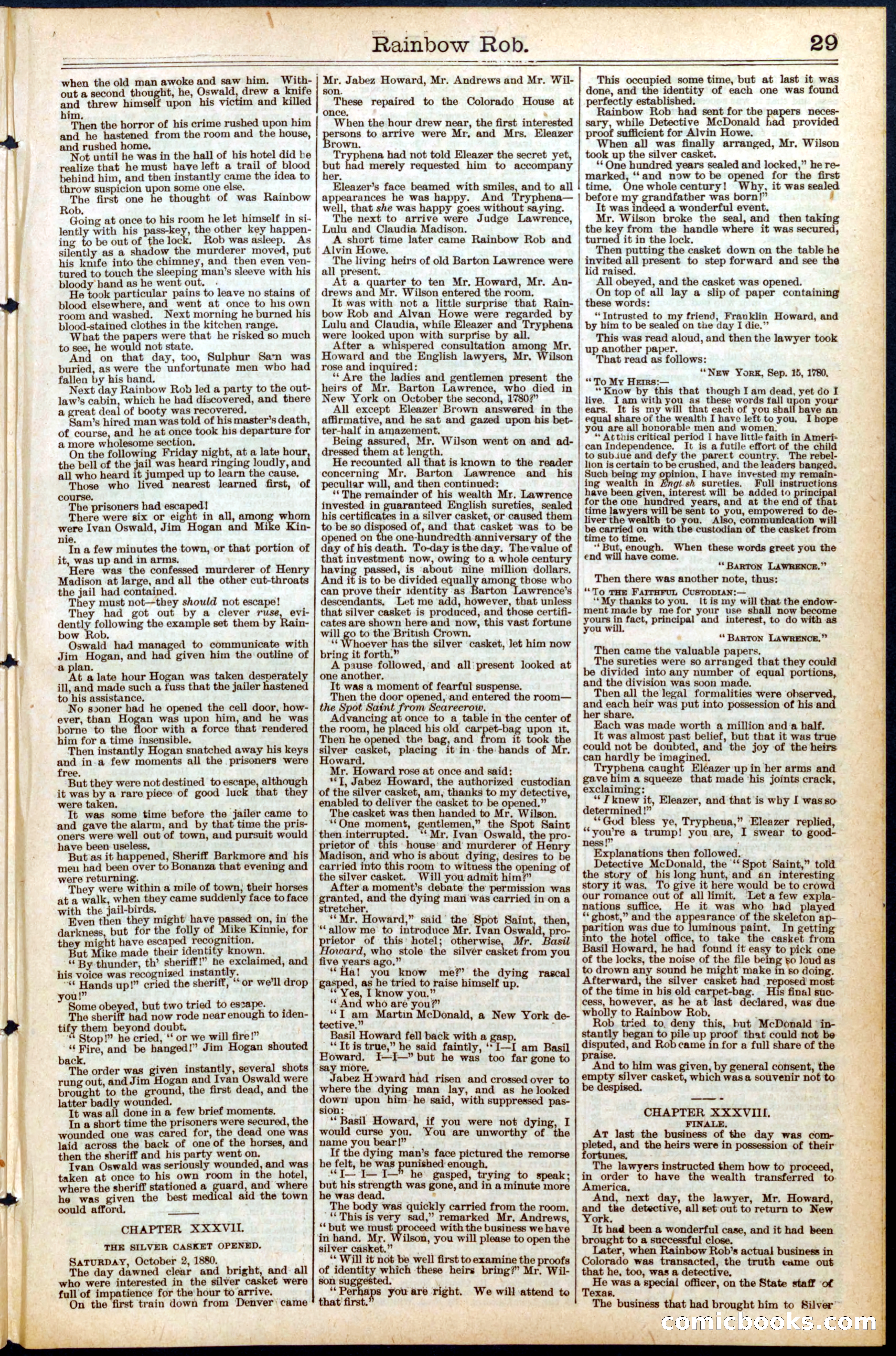 Beadle's New York Dime Library No. 452 — page 29 of 32