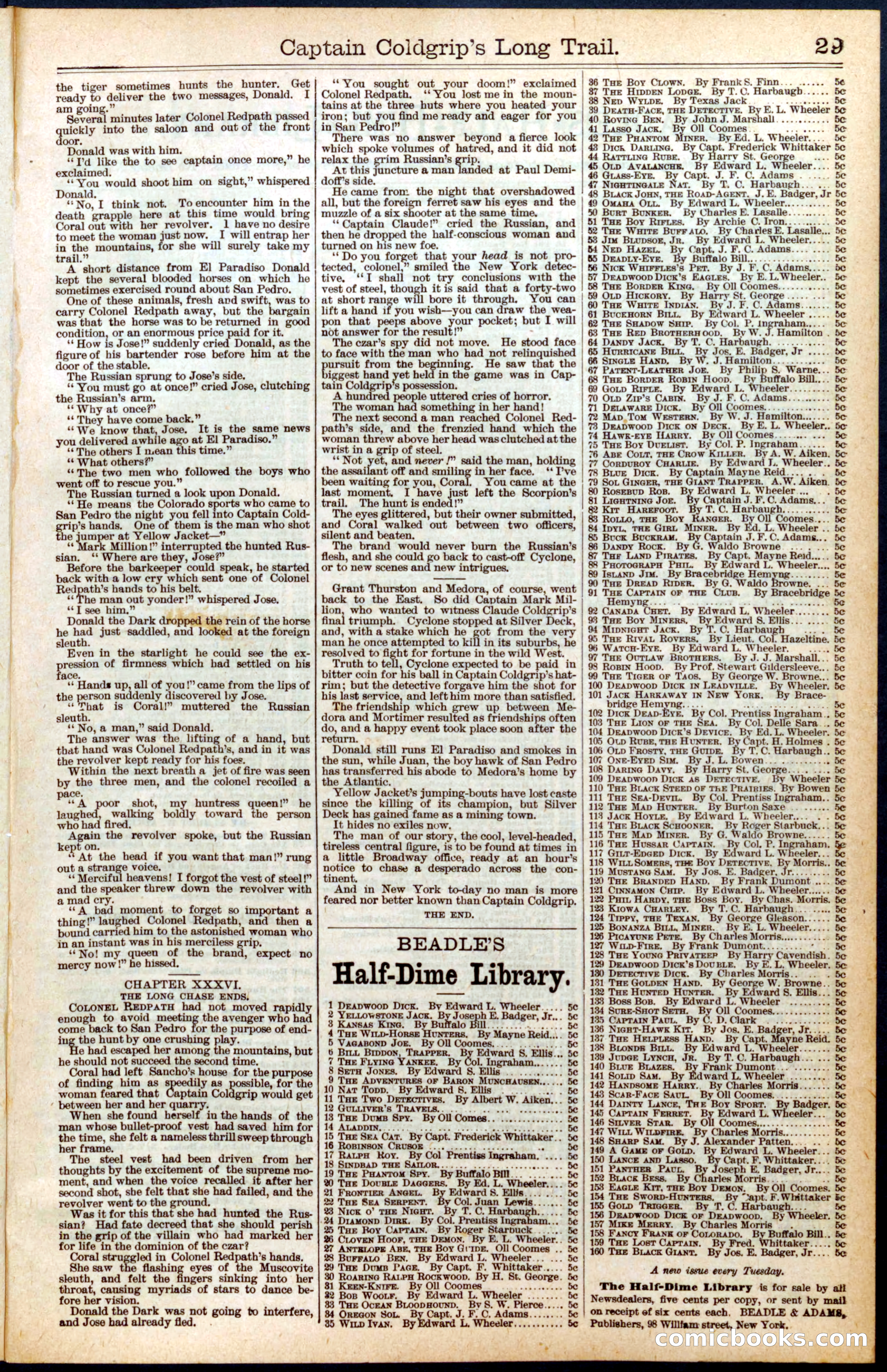 Beadle's New York Dime Library, No. 453 — page 29 of 32