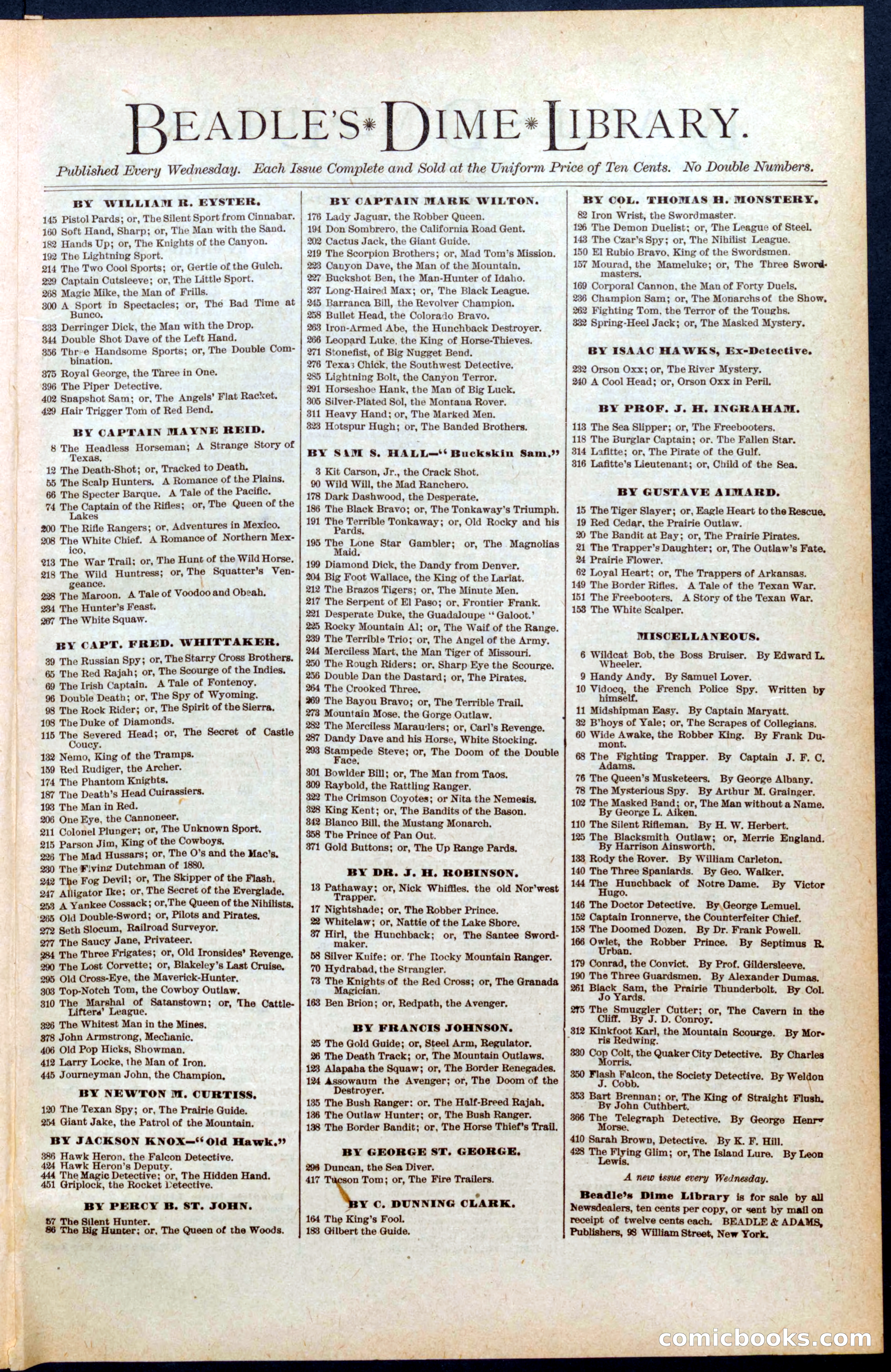 Beadle's New York Dime Library, No. 453 — page 31 of 32