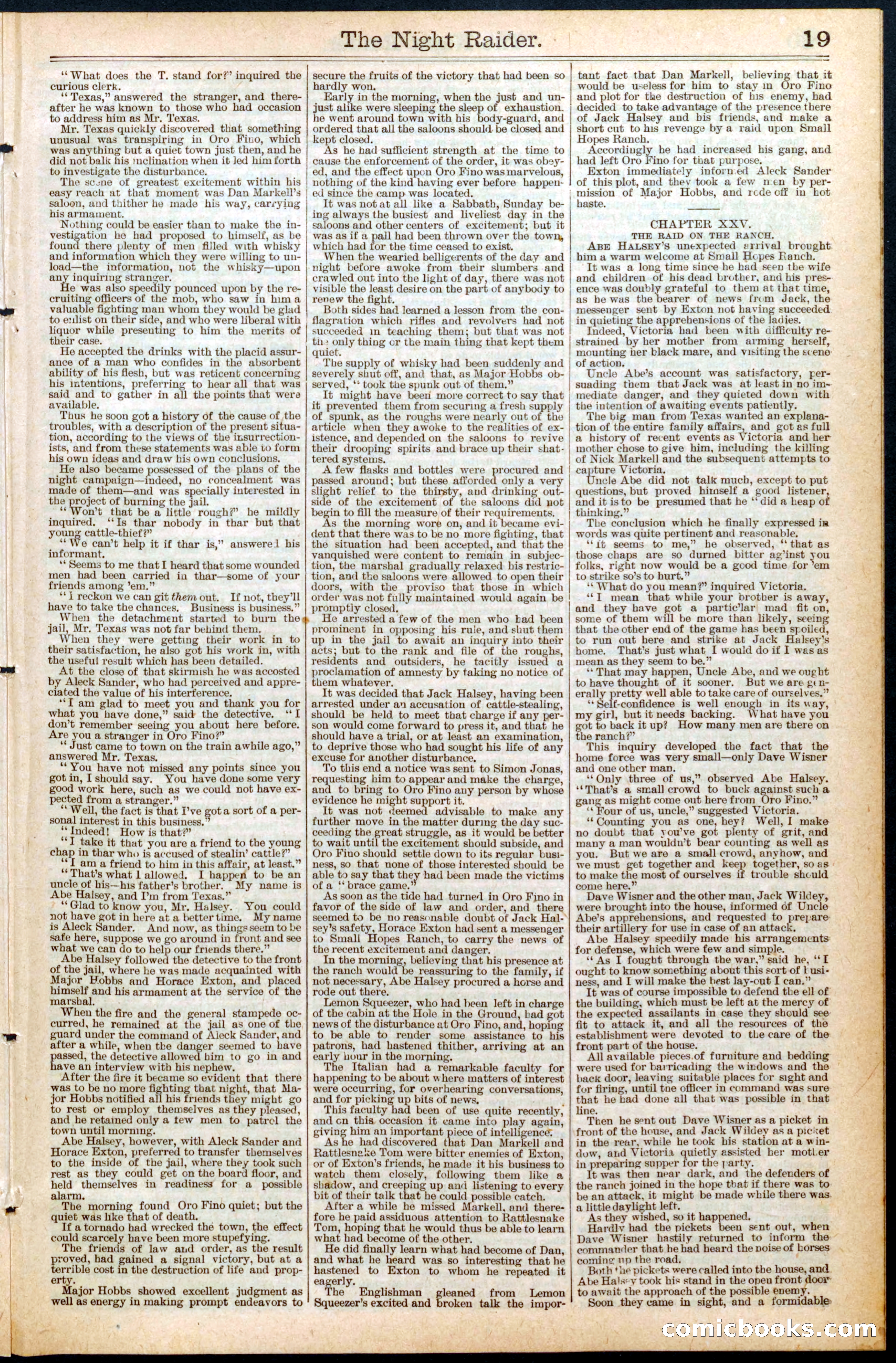 Beadle's New York Dime Library, No. 454 — page 19 of 32