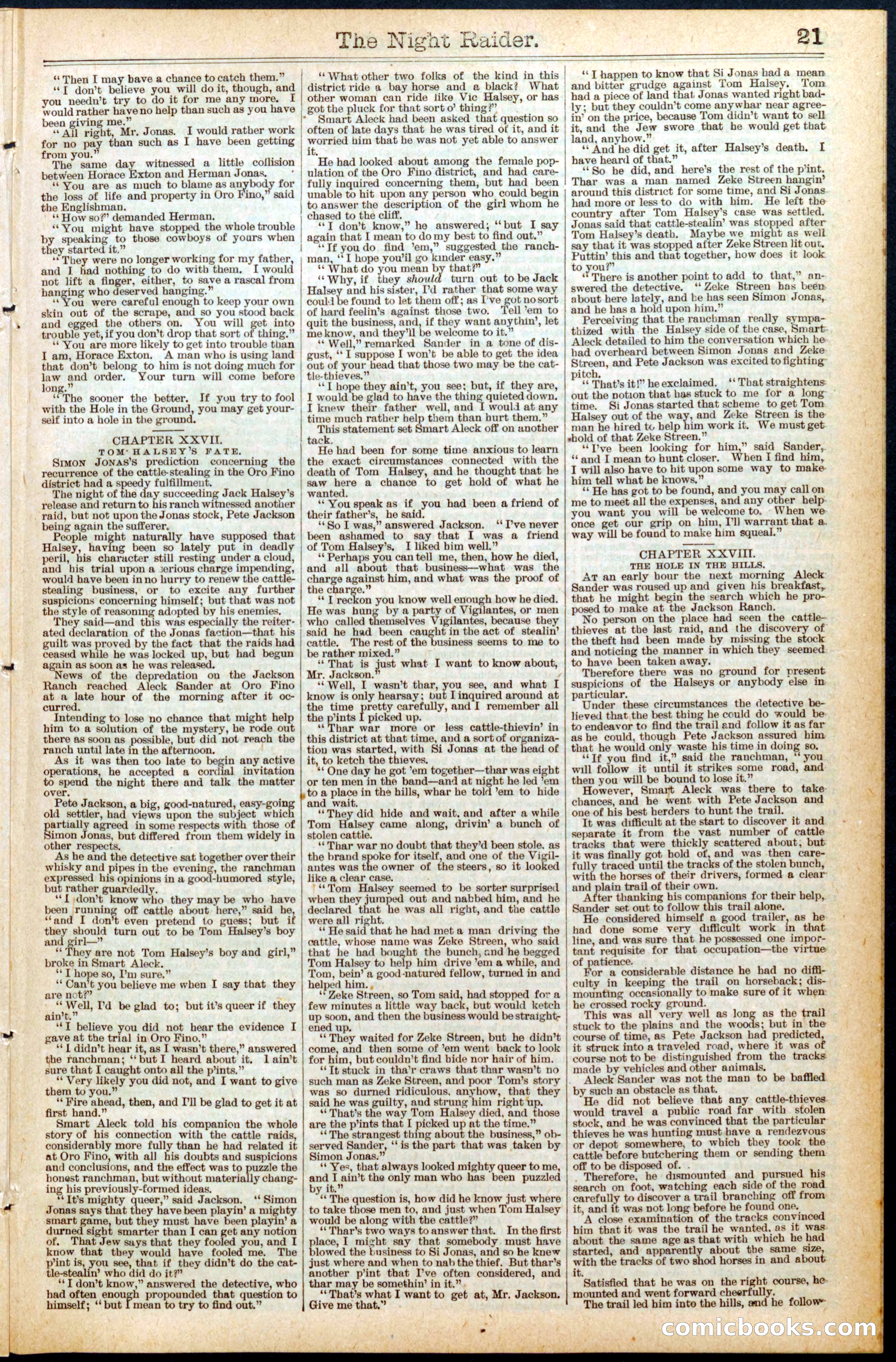 Beadle's New York Dime Library, No. 454 — page 21 of 32