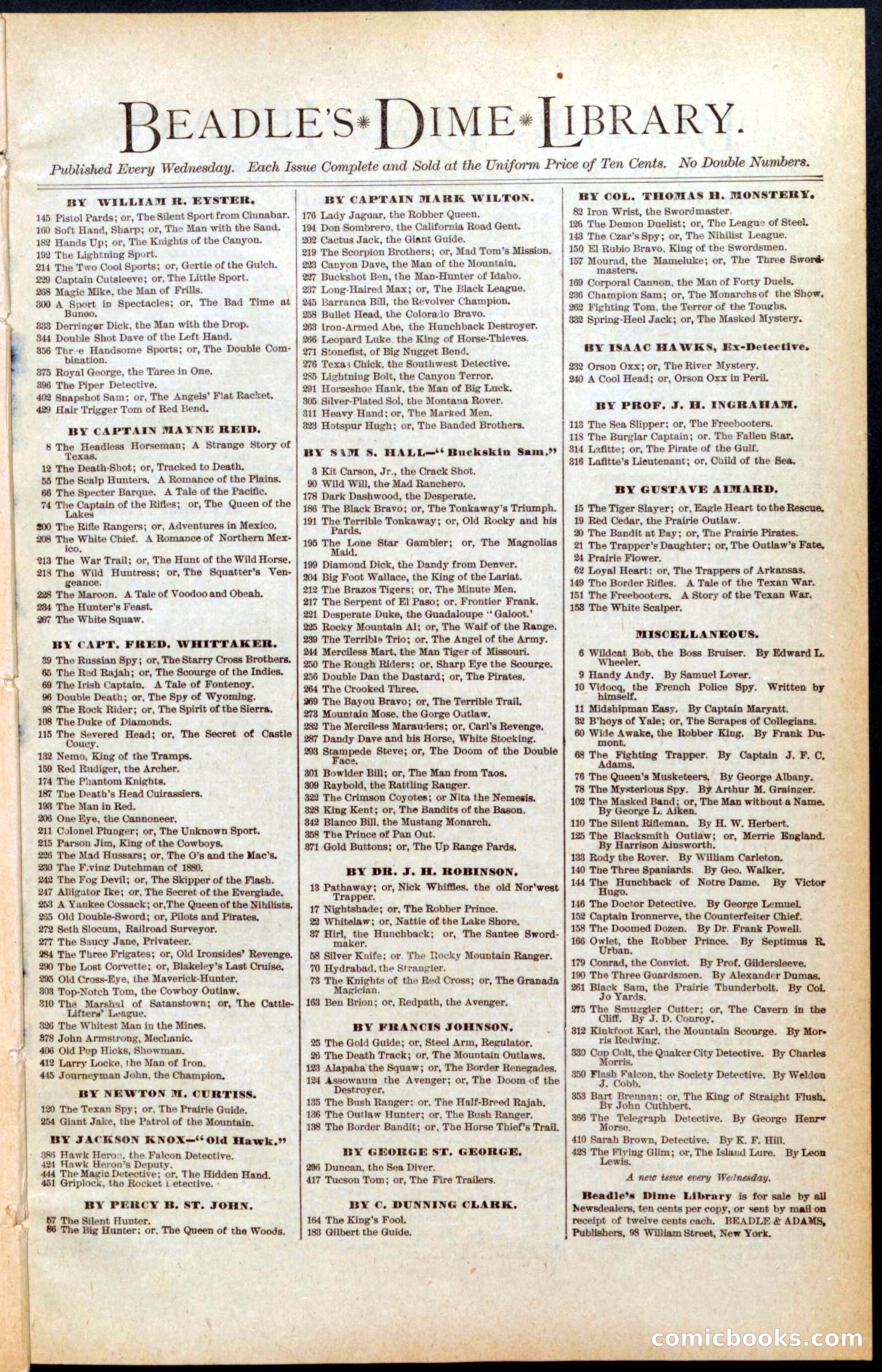Beadle's New York Dime Library, No. 454 — page 31 of 32