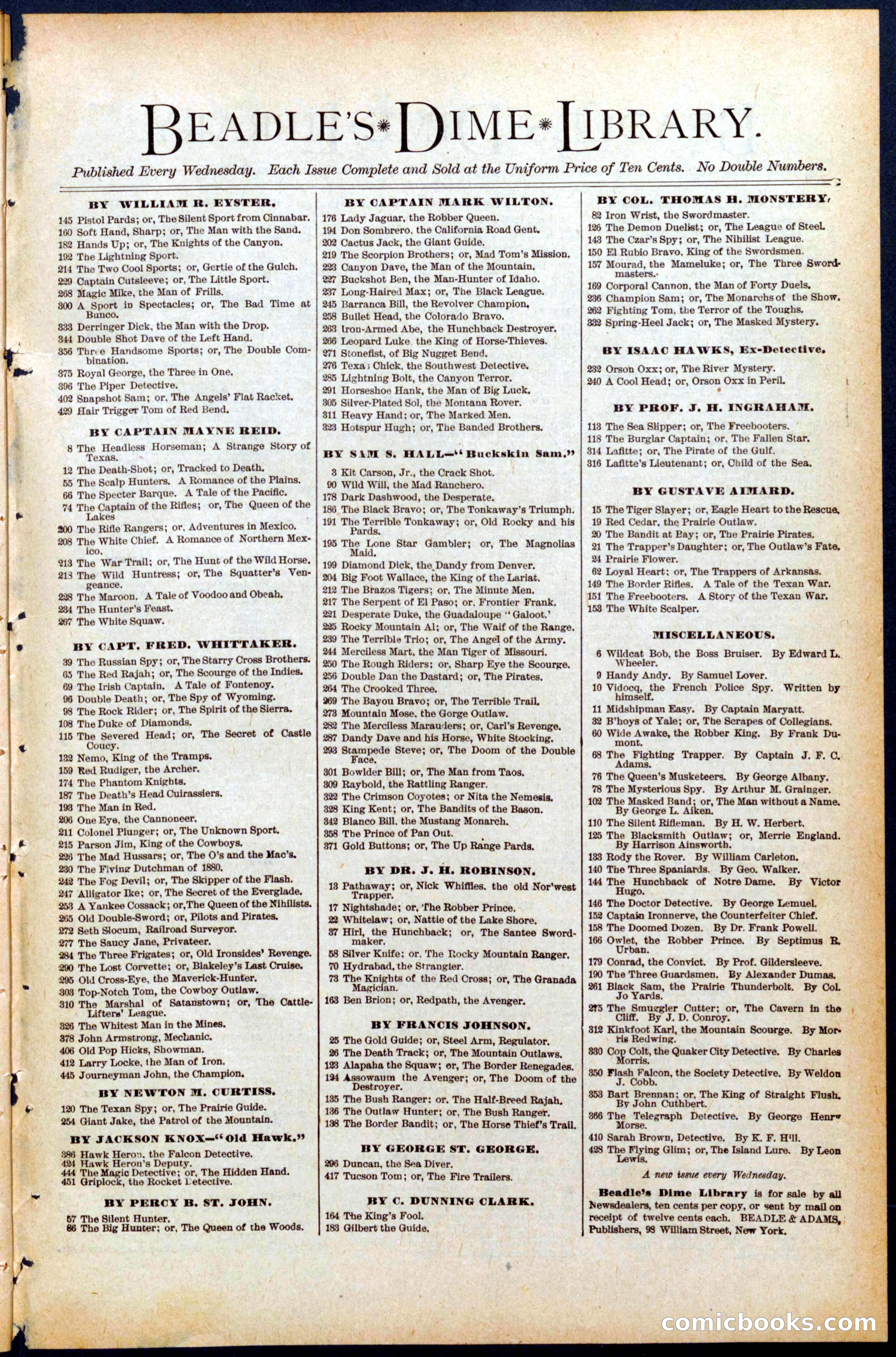 Beadle's New York Dime Library No. 457 — page 31 of 32