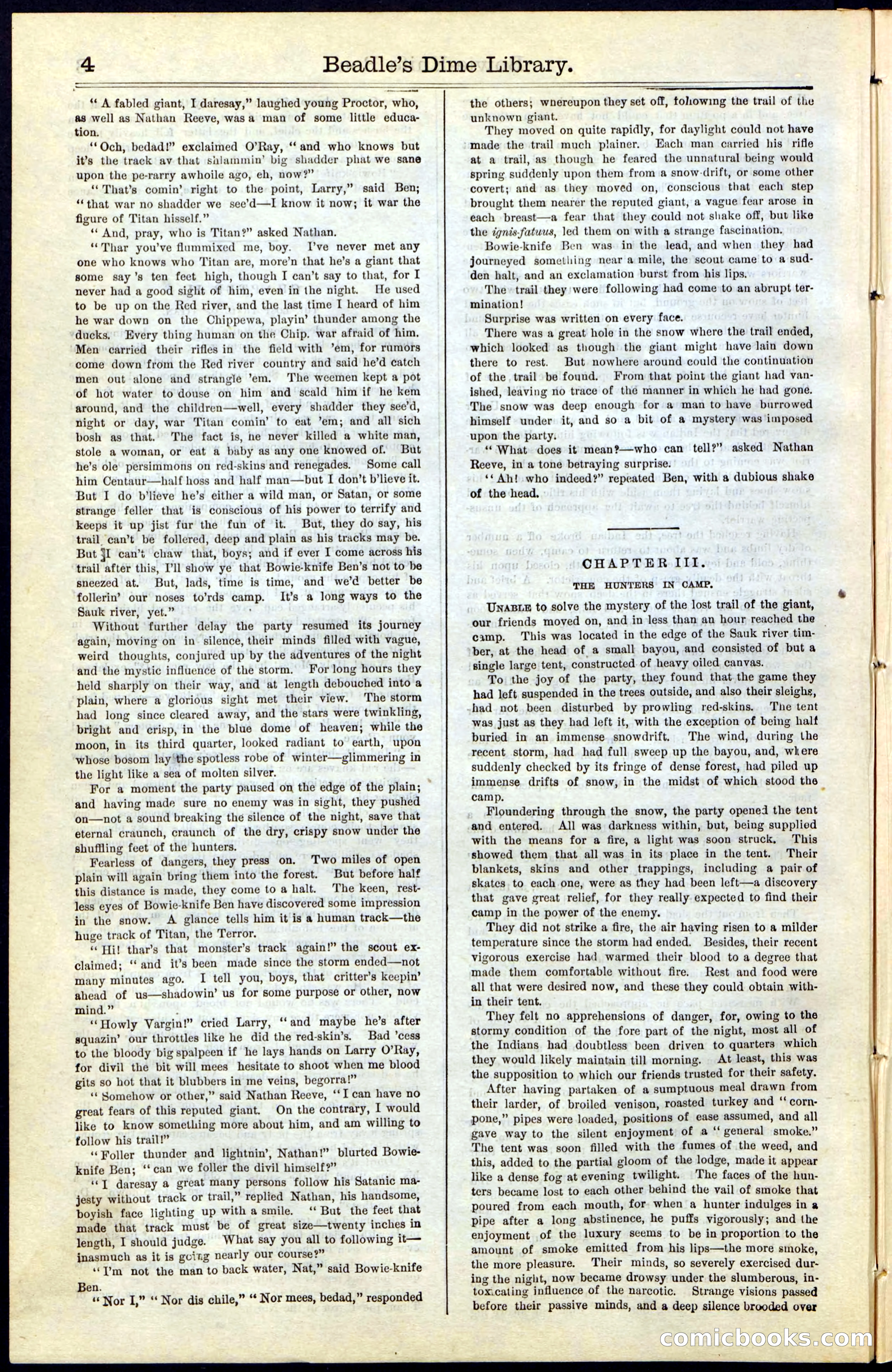 Beadle's New York Dime Library, Vol. IV, No. 46 — page 4 of 40