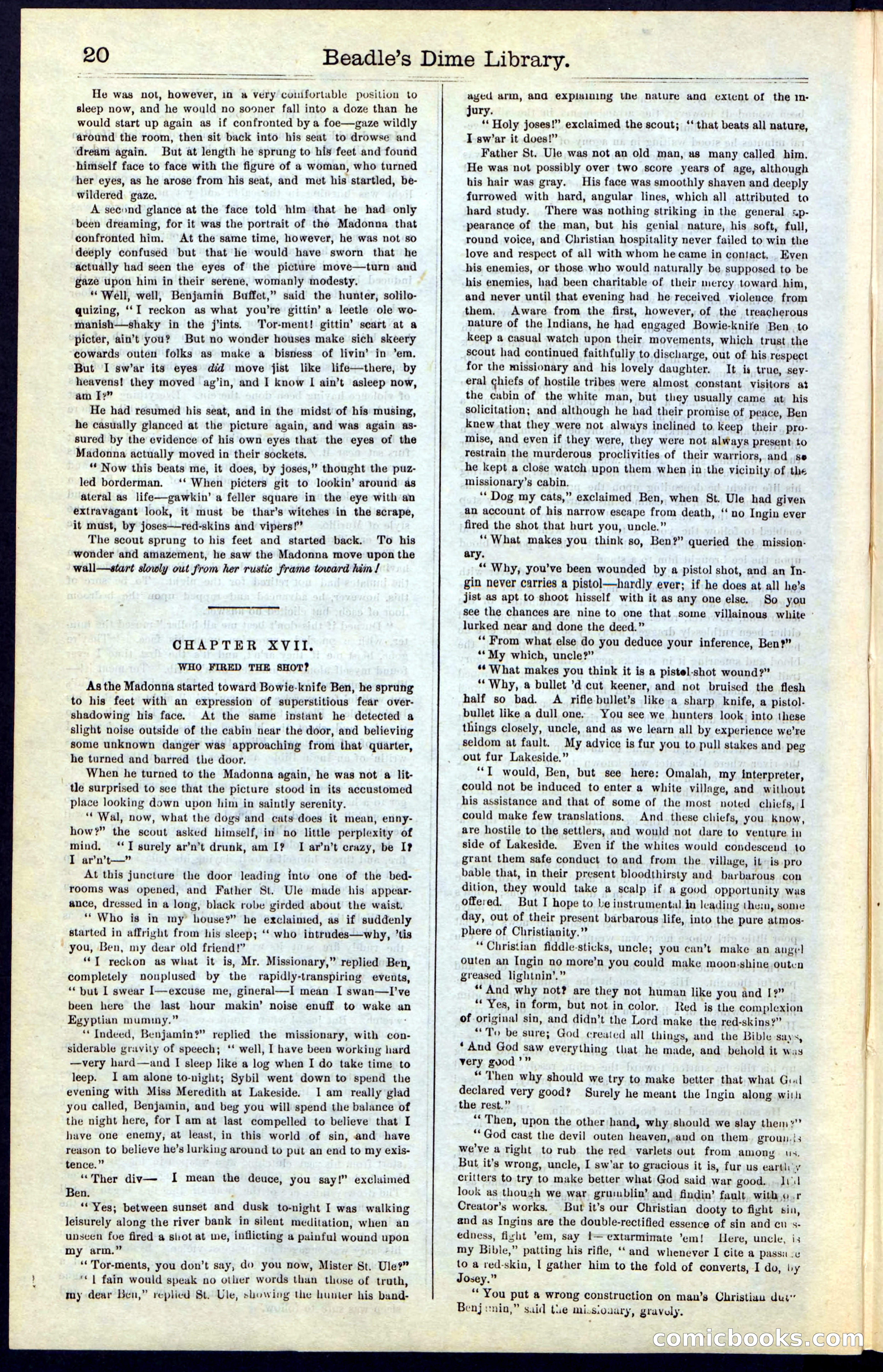 Beadle's New York Dime Library, Vol. IV, No. 46 — page 20 of 40