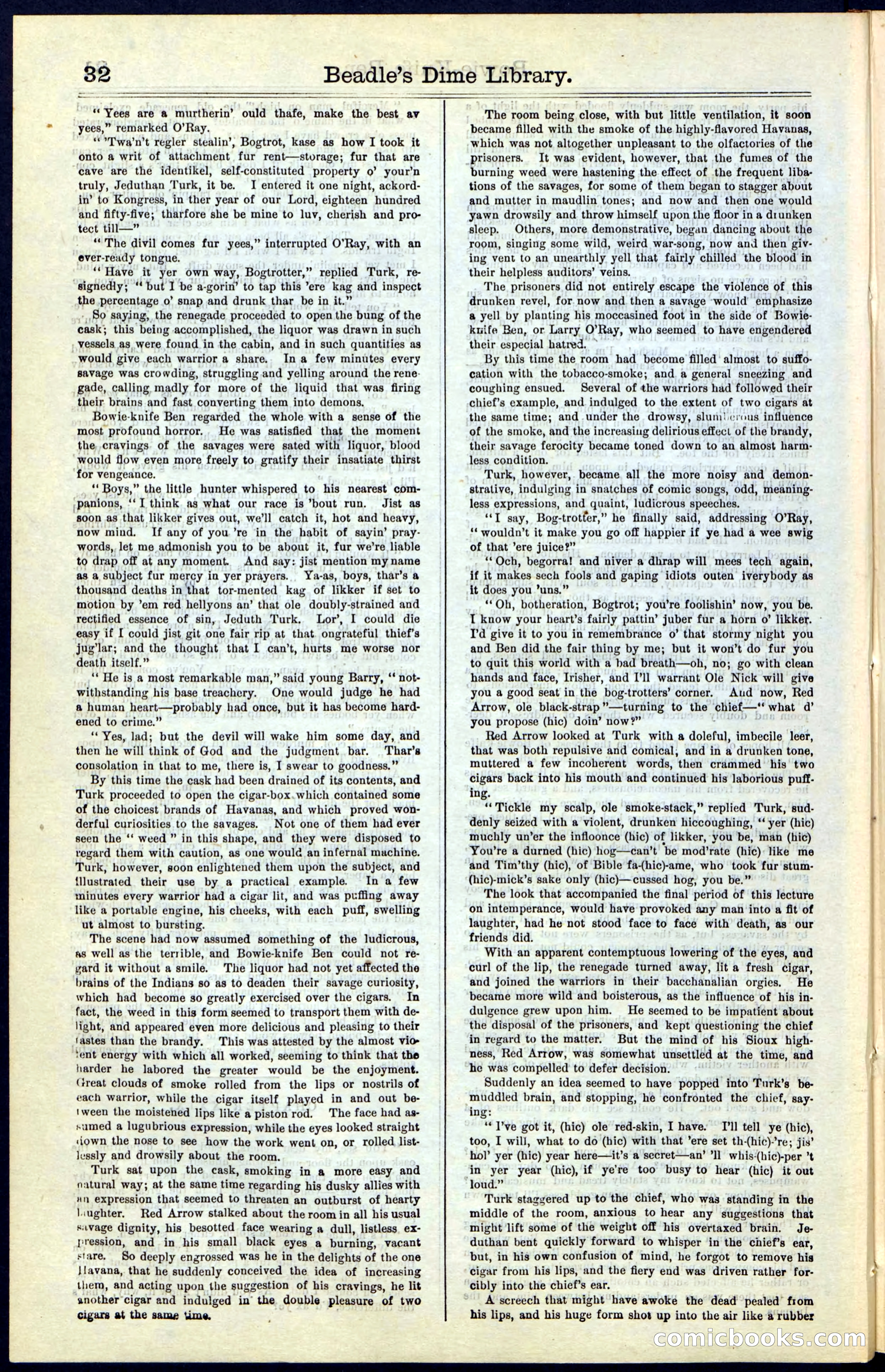 Beadle's New York Dime Library, Vol. IV, No. 46 — page 32 of 40