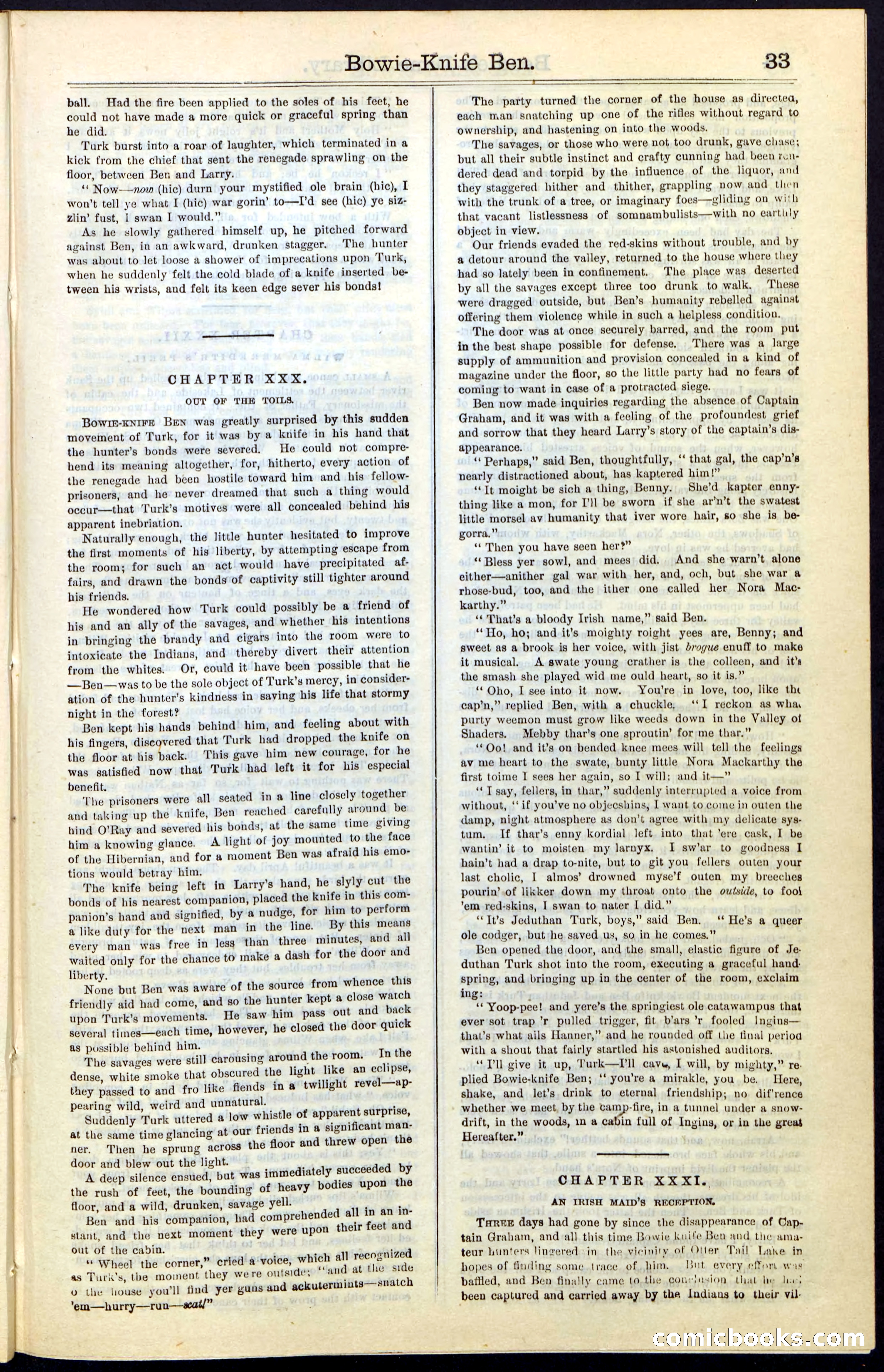 Beadle's New York Dime Library, Vol. IV, No. 46 — page 33 of 40