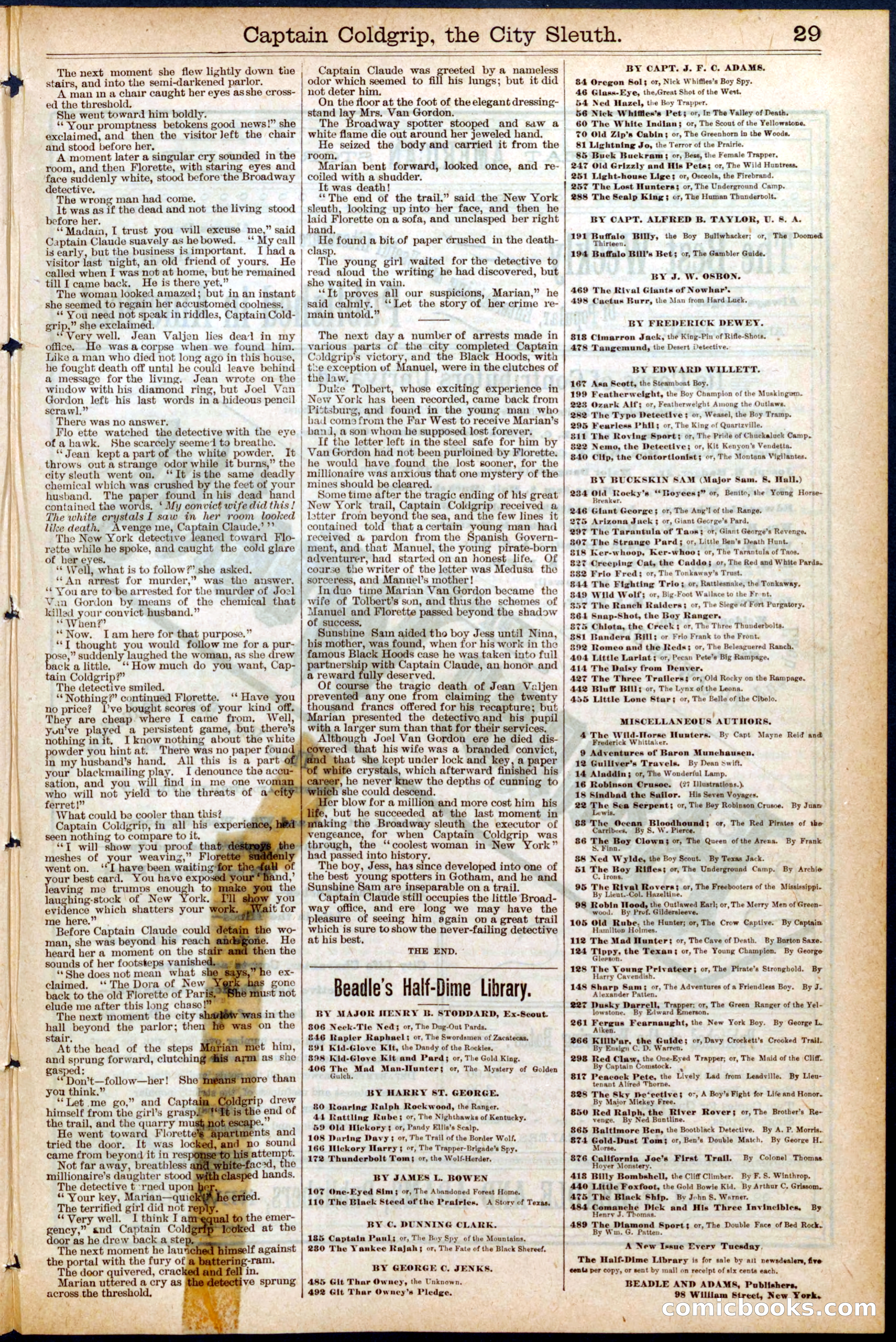Beadle's New York Dime Library, No. 460 — page 29 of 32