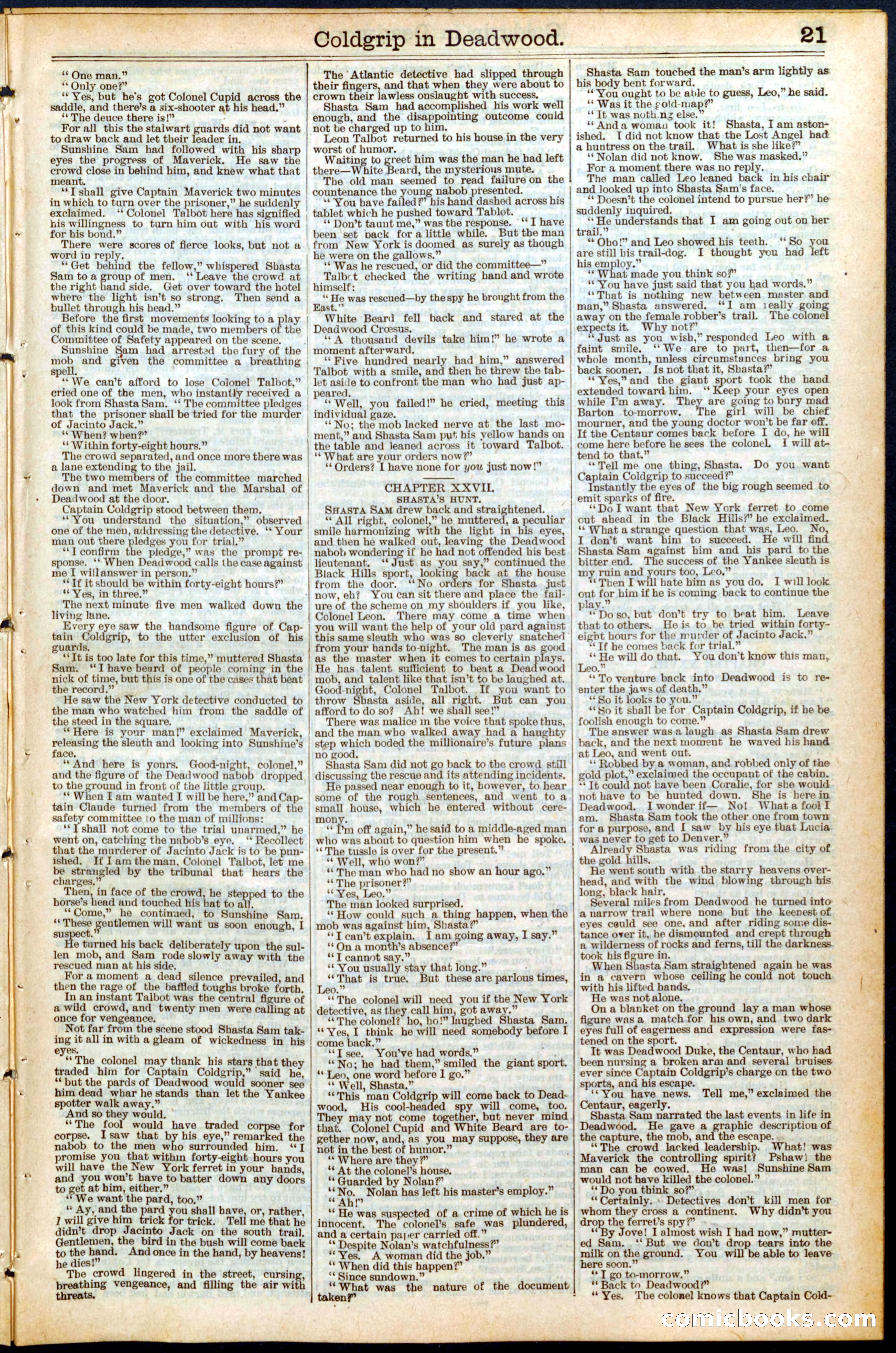 Beadle's Dime Library No. 468 — page 21 of 32