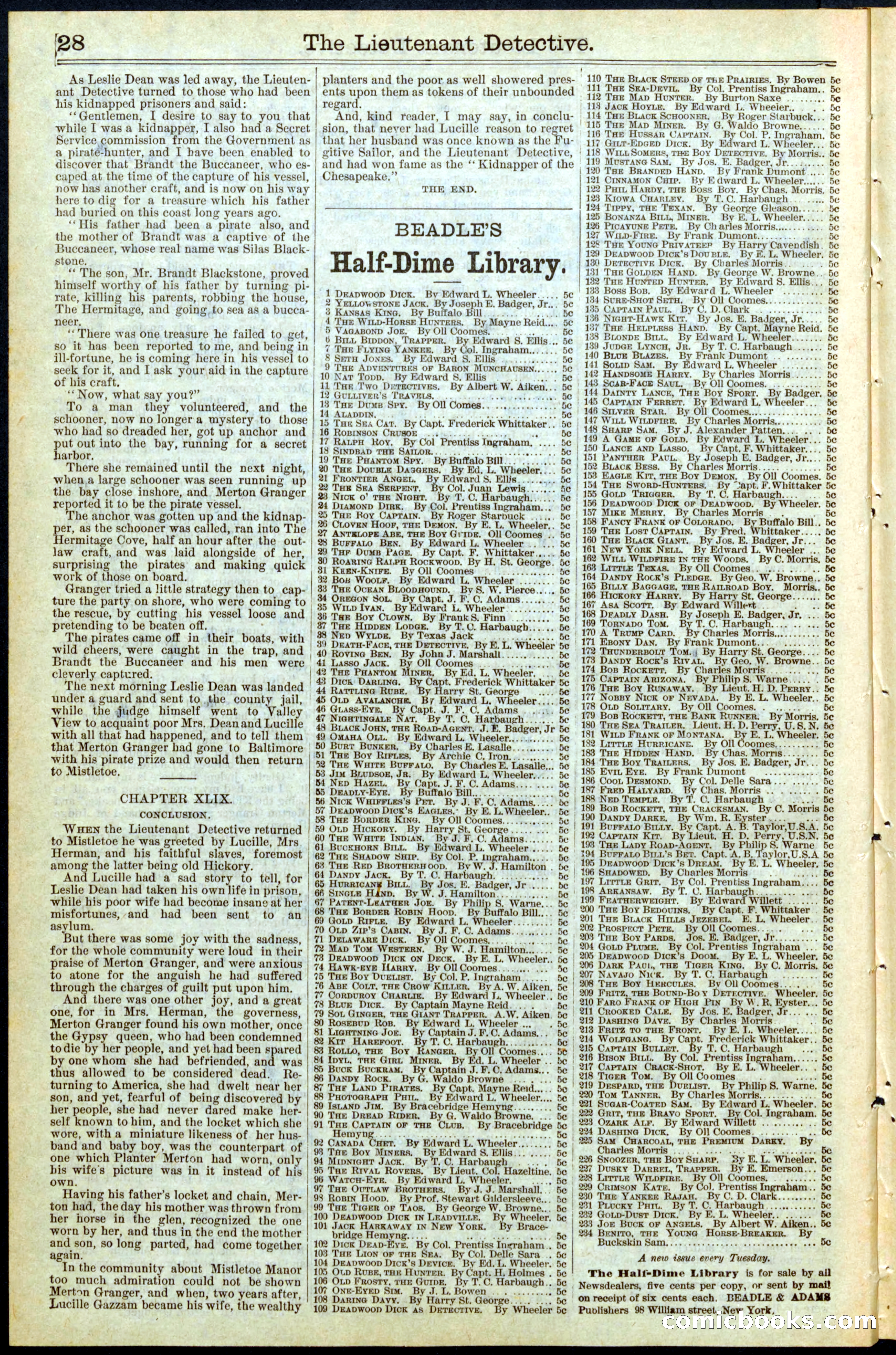 Beadle's New York Dime Library, No. 469 — page 28 of 32