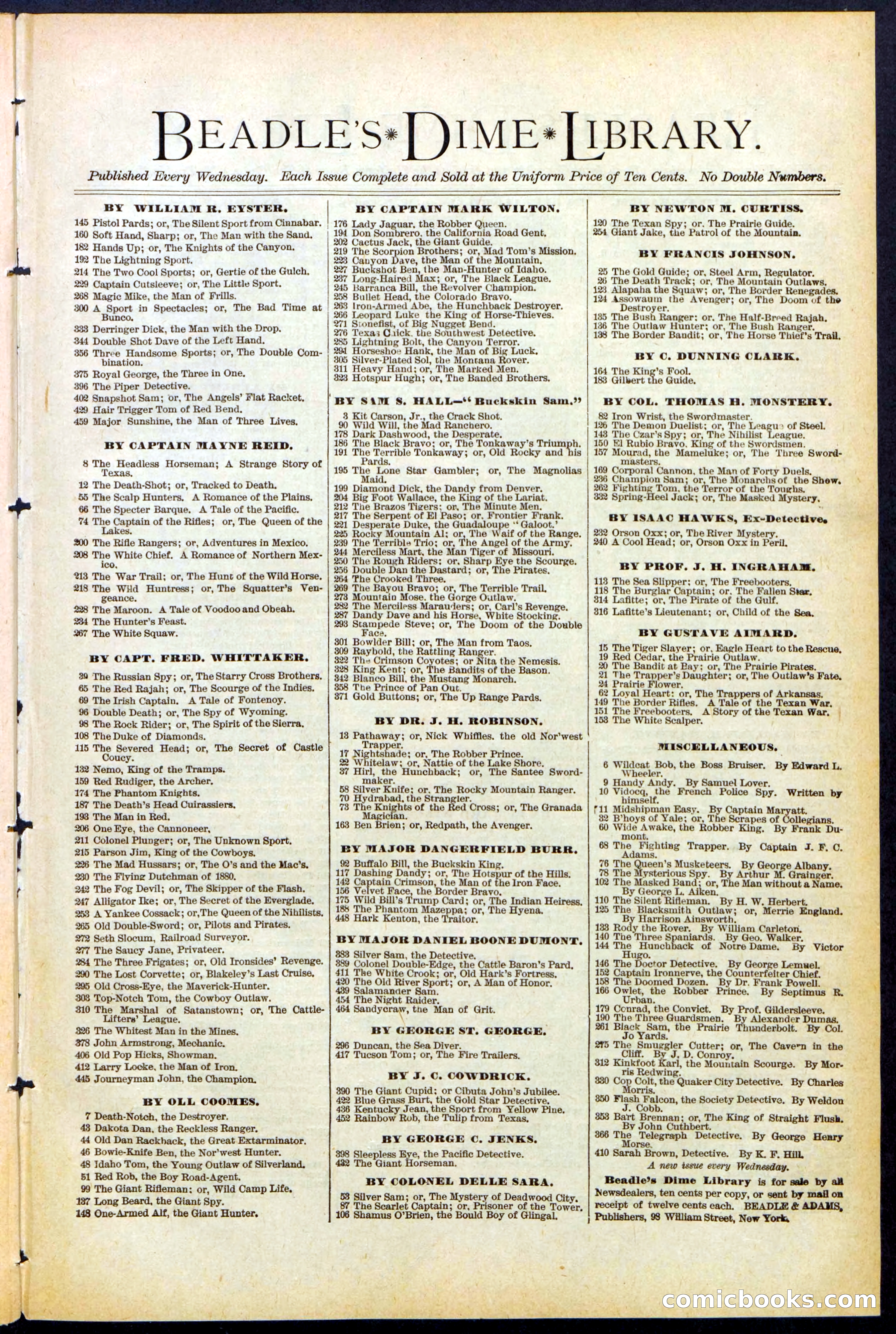 Beadle's New York Dime Library, No. 472 — page 31 of 32