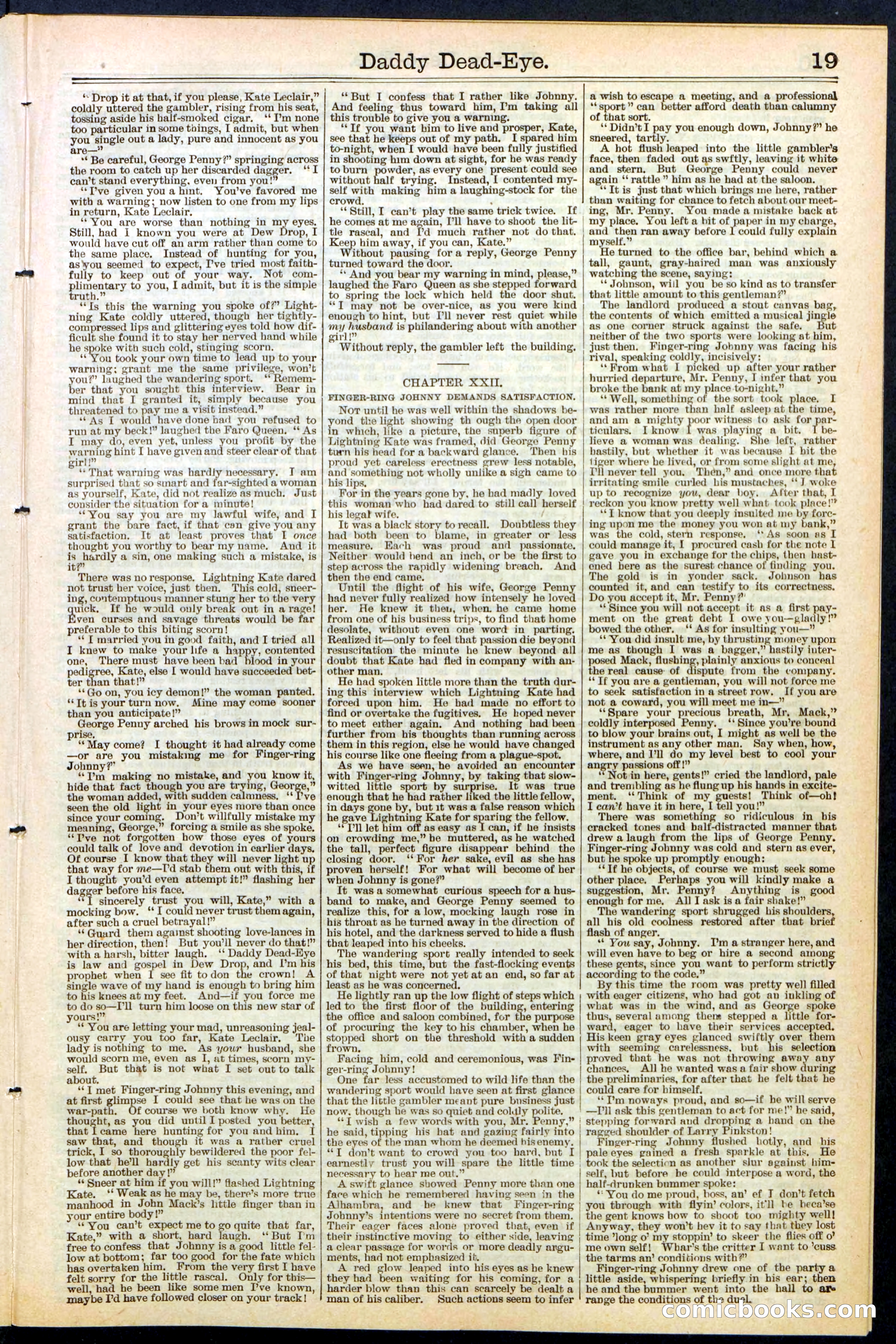 Beadle's New York Dime Library No. 474 — page 19 of 32