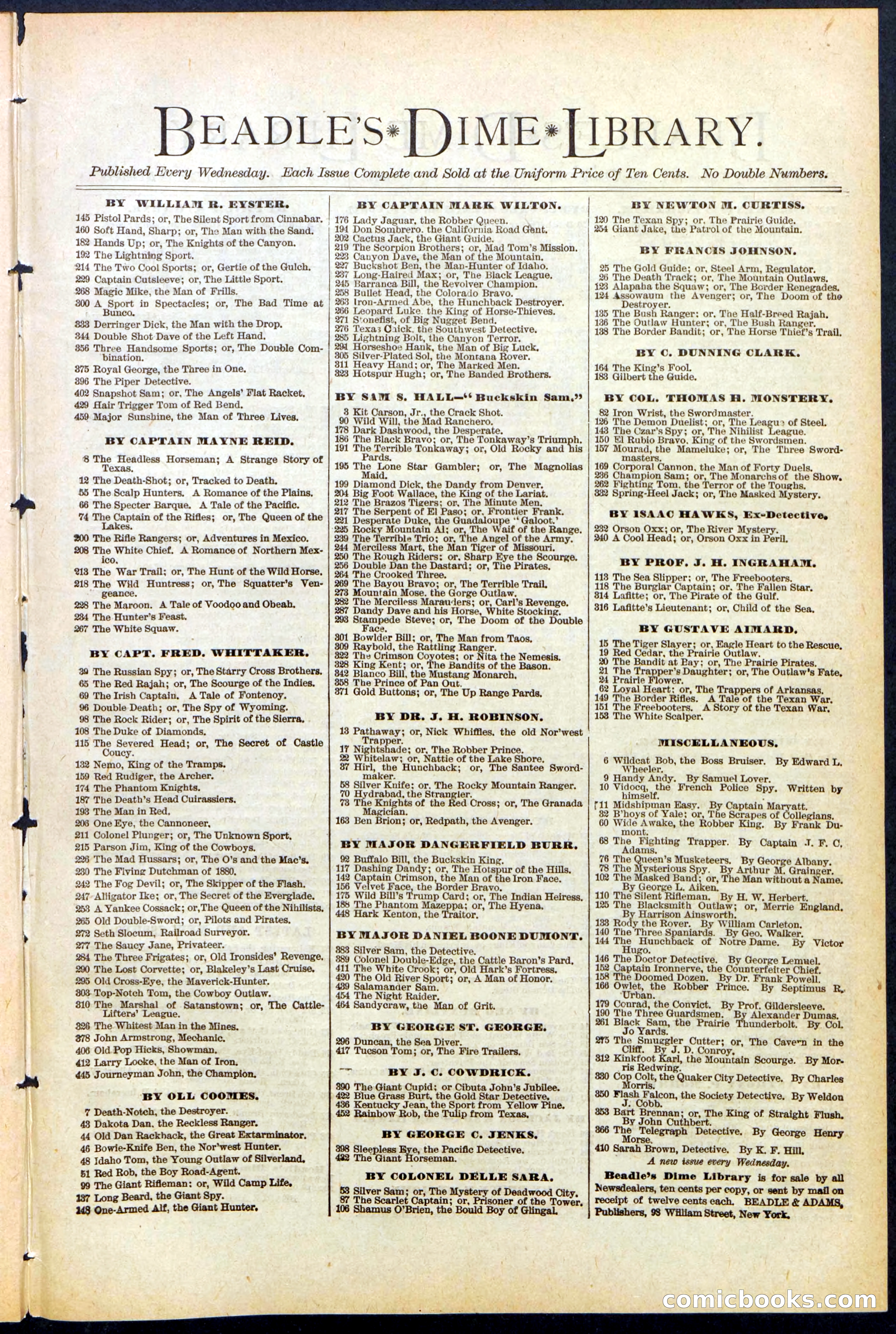 Beadle's New York Dime Library, No. 475 — page 31 of 32