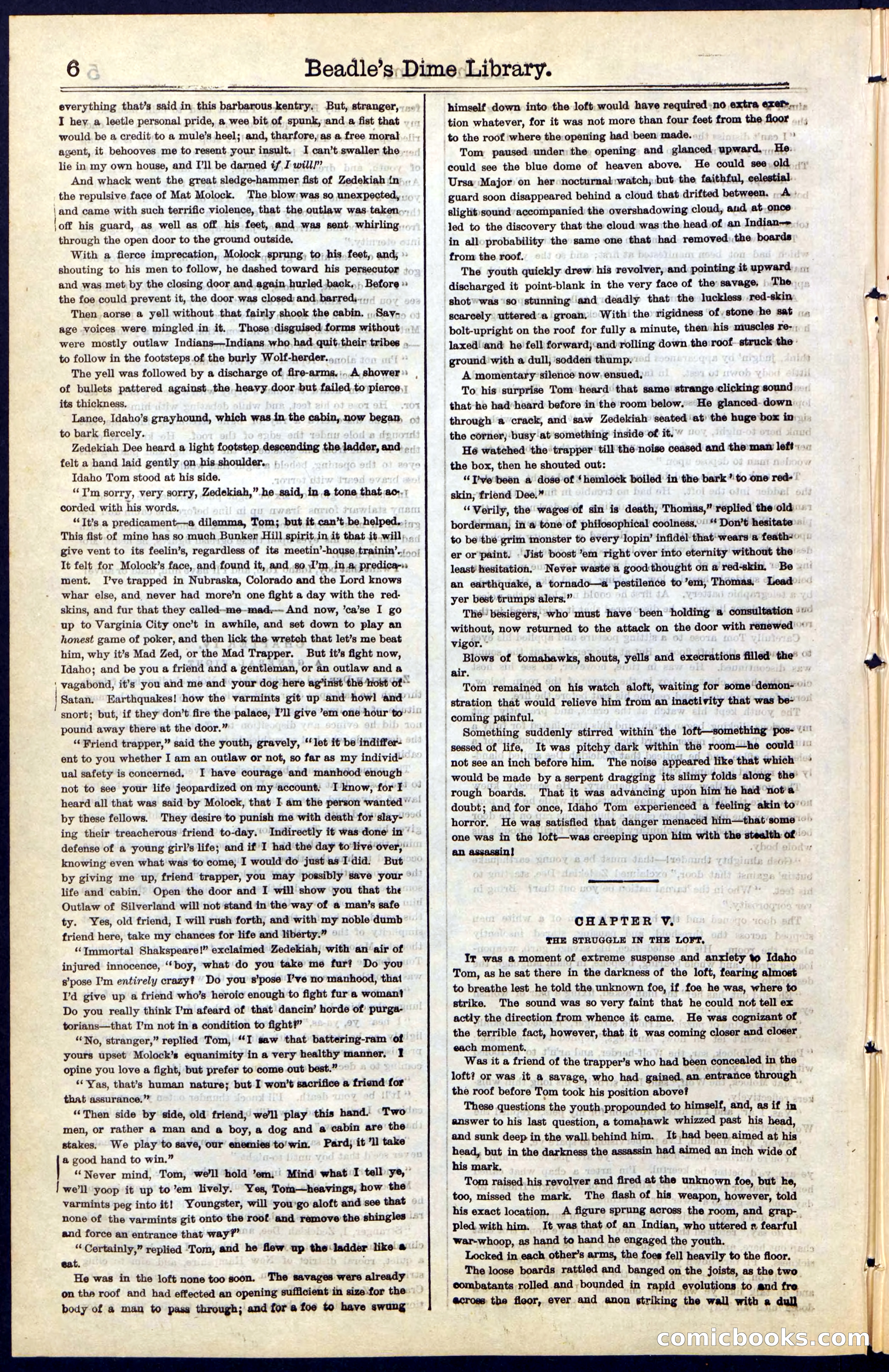 Beadle's New York Dime Library, No. 48 — page 6 of 40