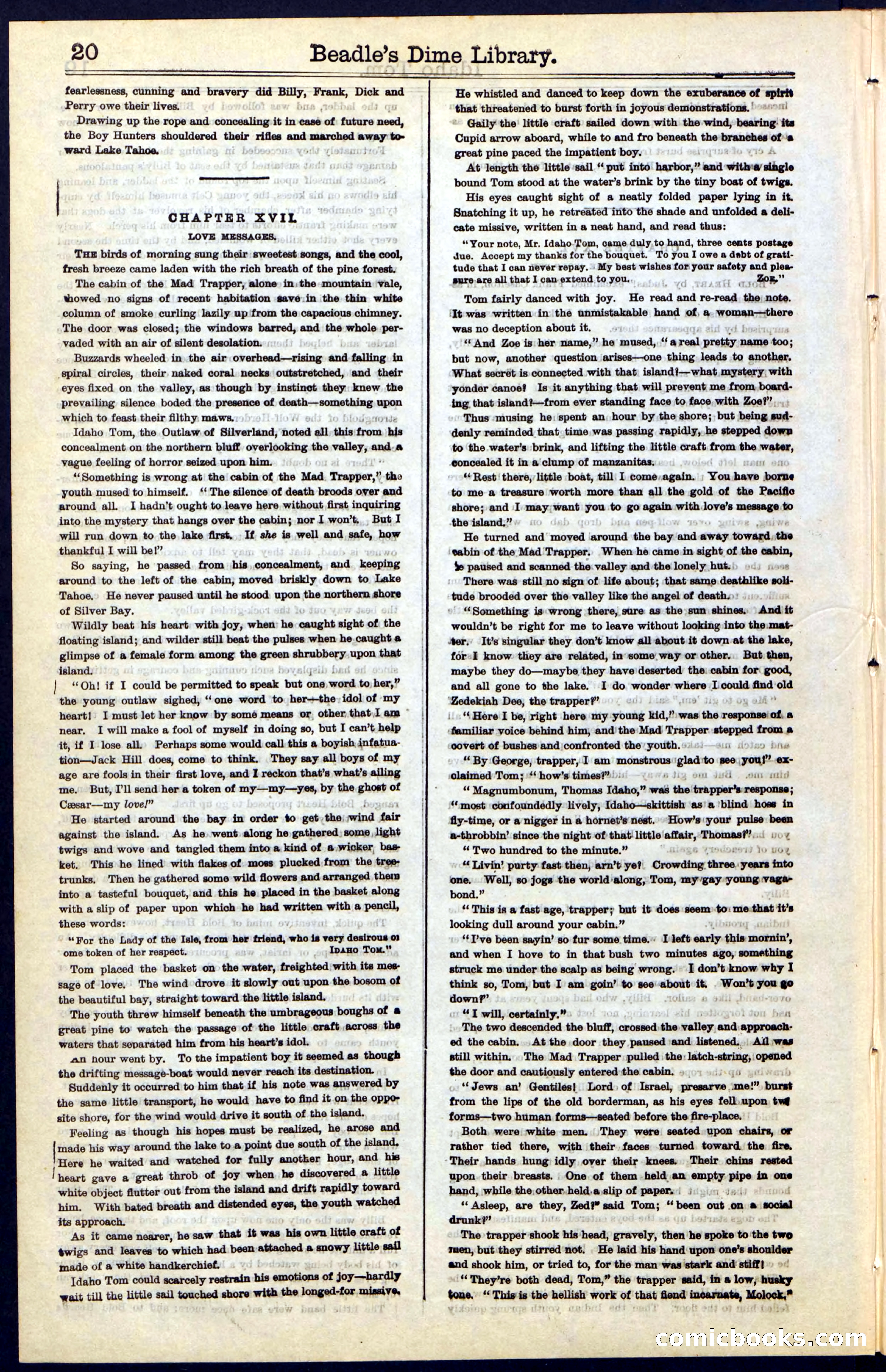 Beadle's New York Dime Library, No. 48 — page 20 of 40