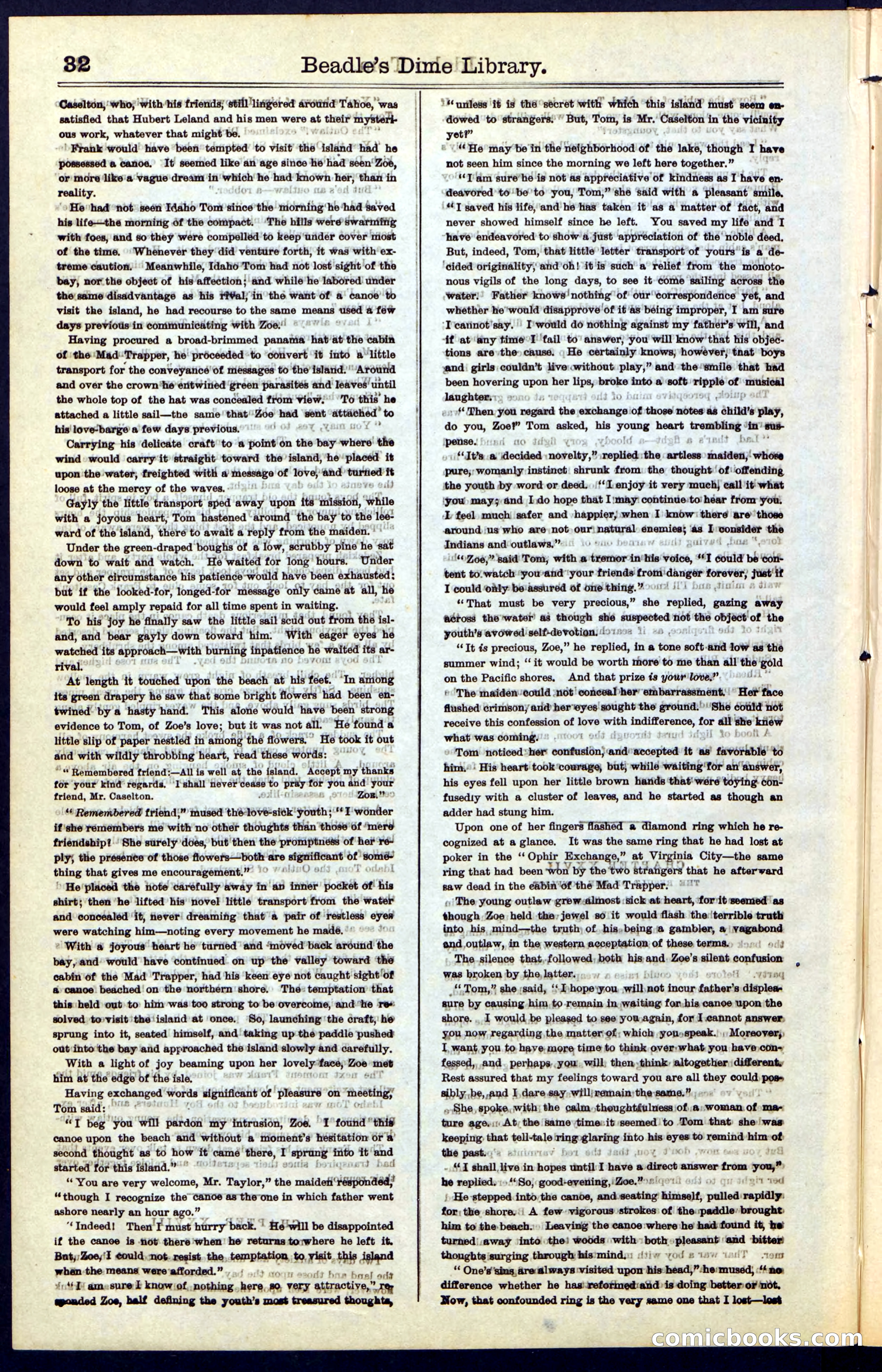 Beadle's New York Dime Library, No. 48 — page 32 of 40