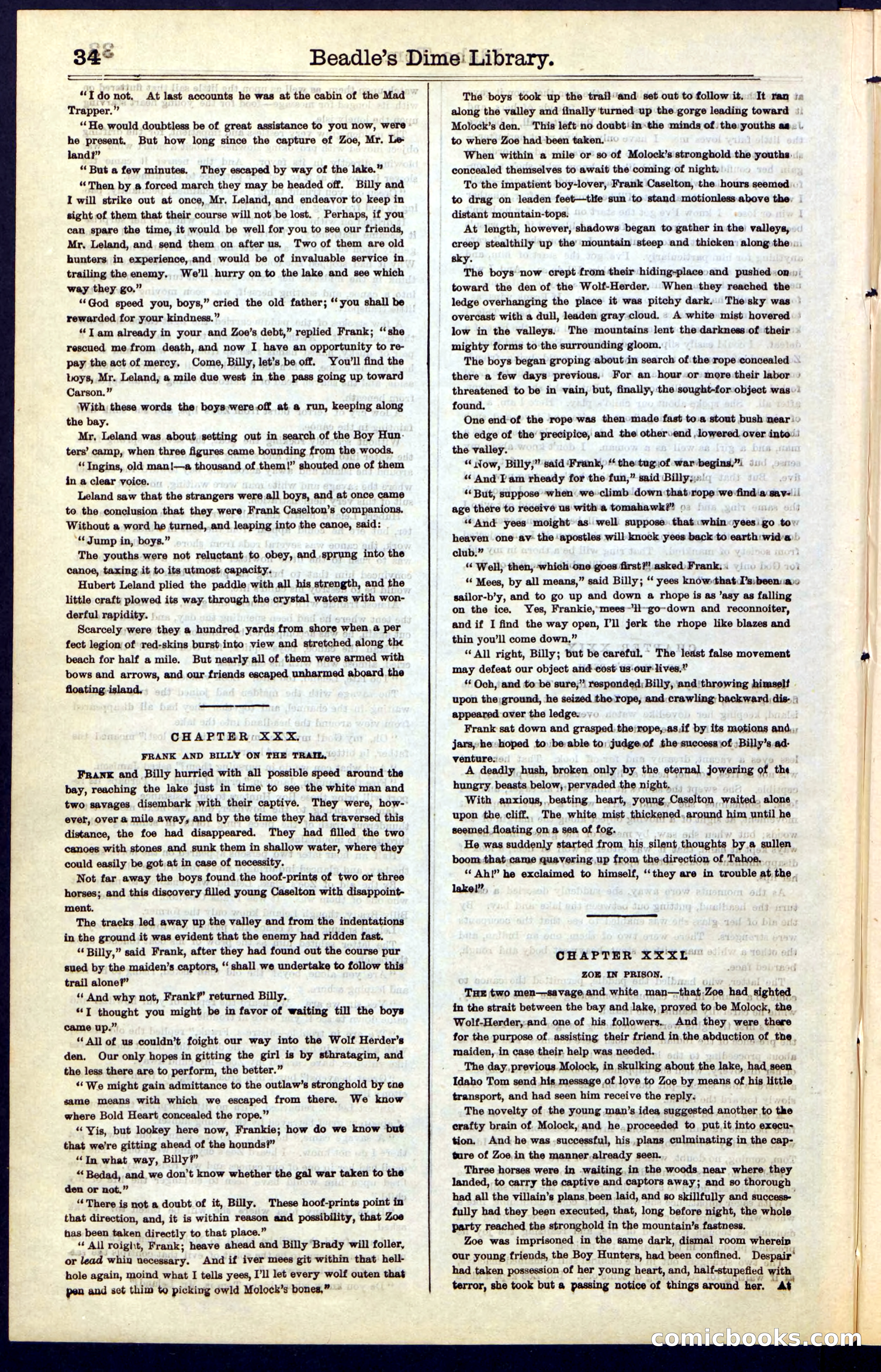 Beadle's New York Dime Library, No. 48 — page 34 of 40