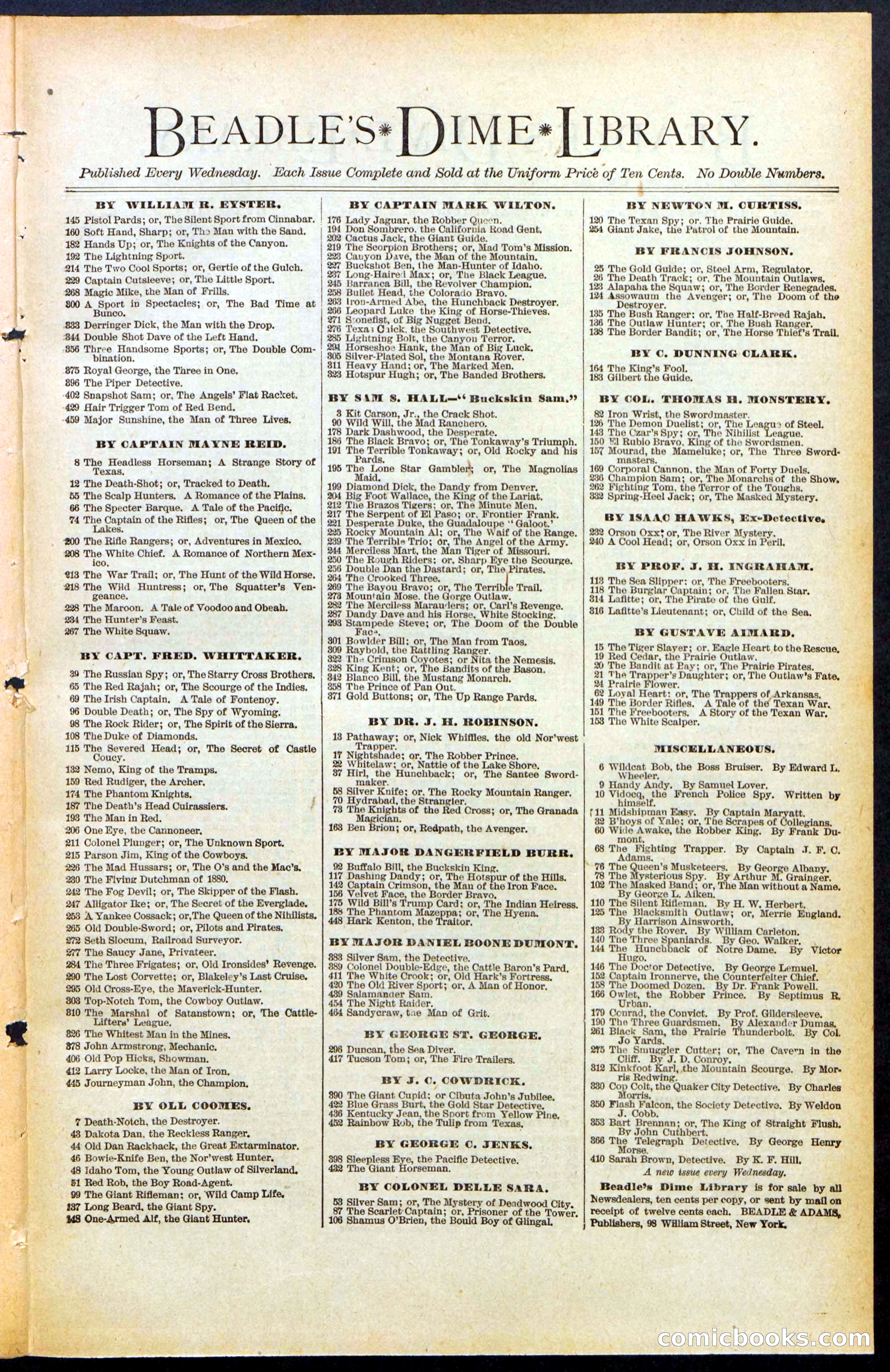 Beadle's New York Dime Library No. 482 — page 31 of 32