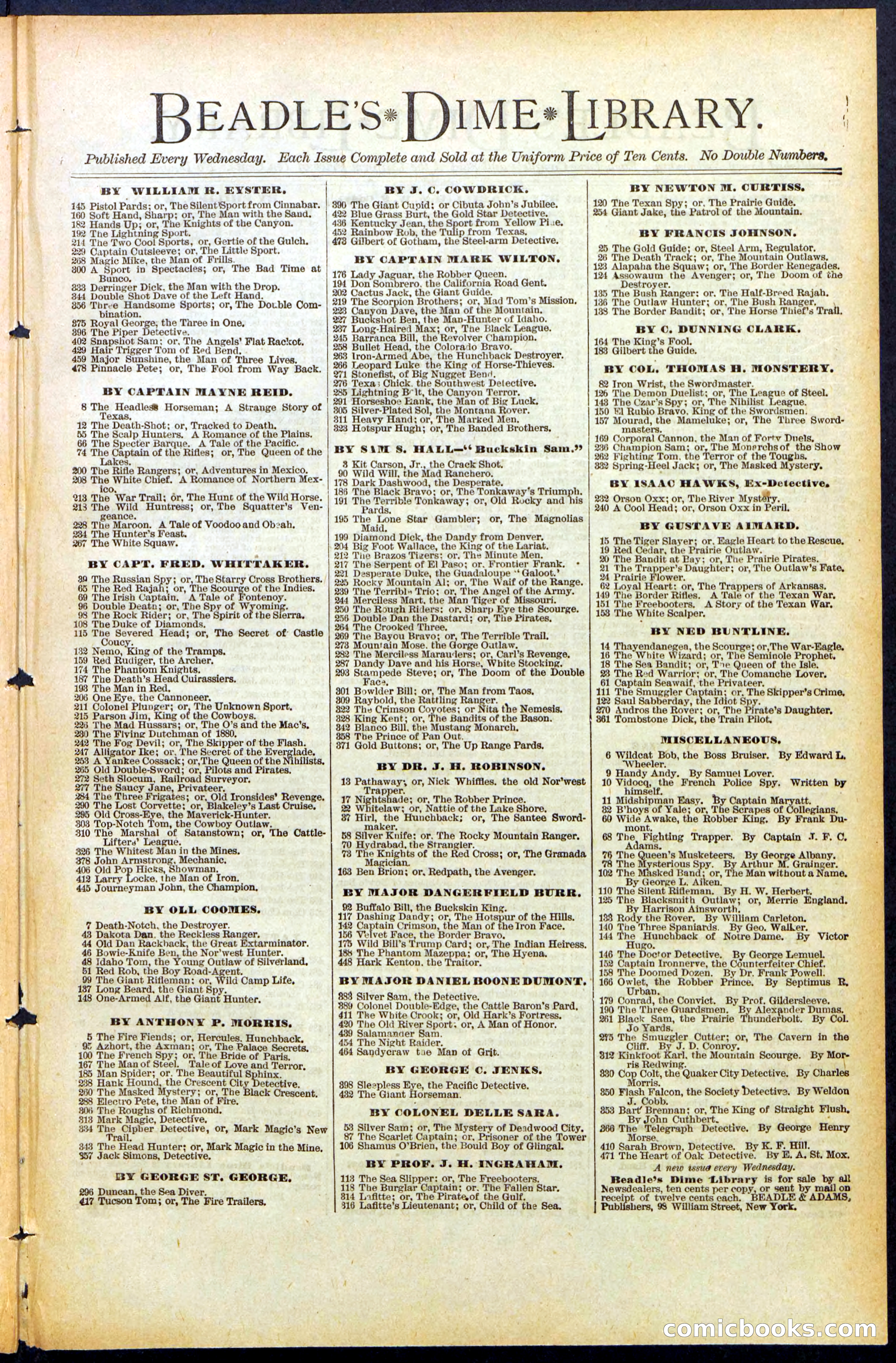 Beadle's New York Dime Library No. 488 — page 31 of 32