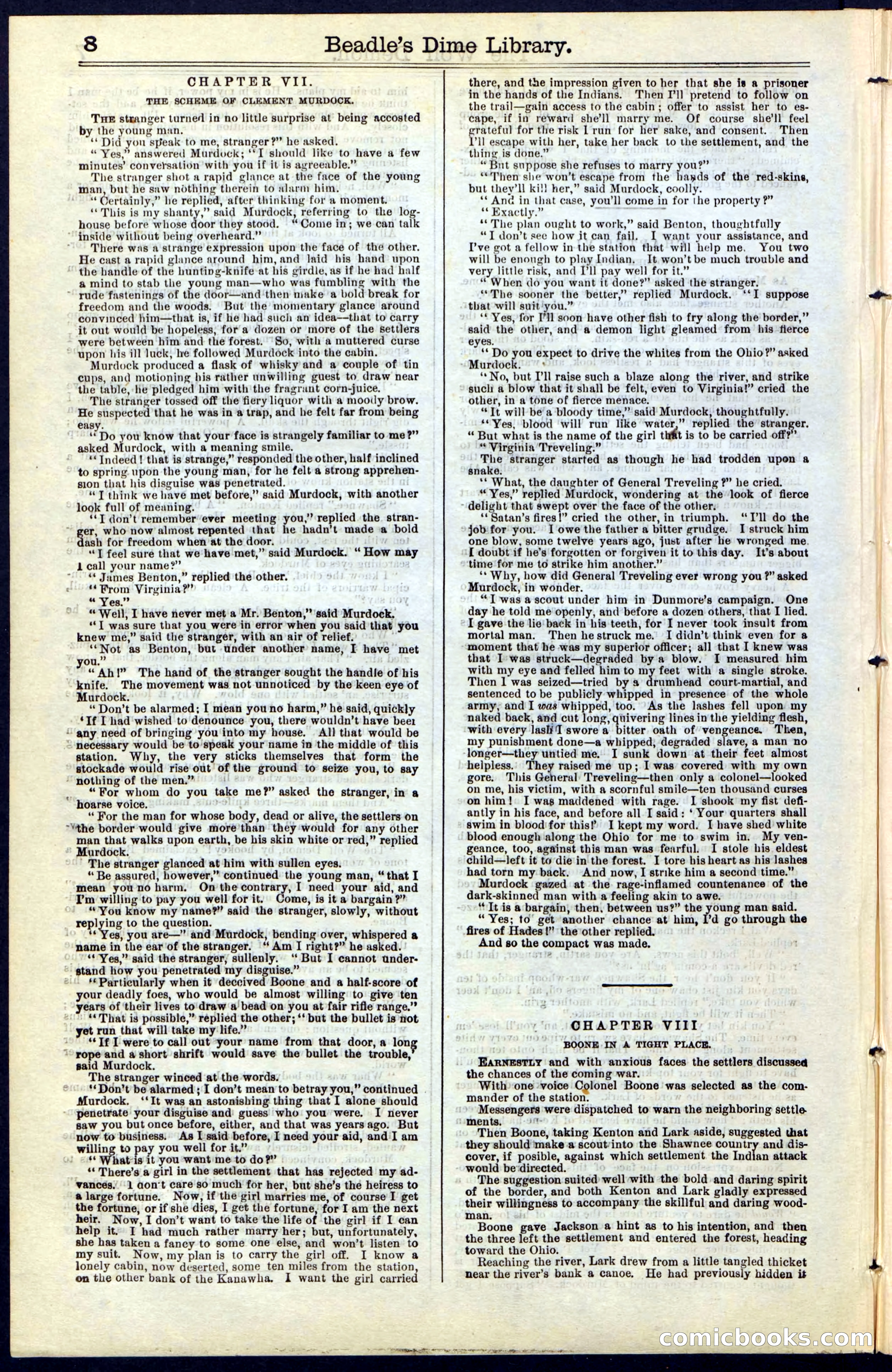 Beadle's New York Dime Library, No. 49 — page 8 of 48