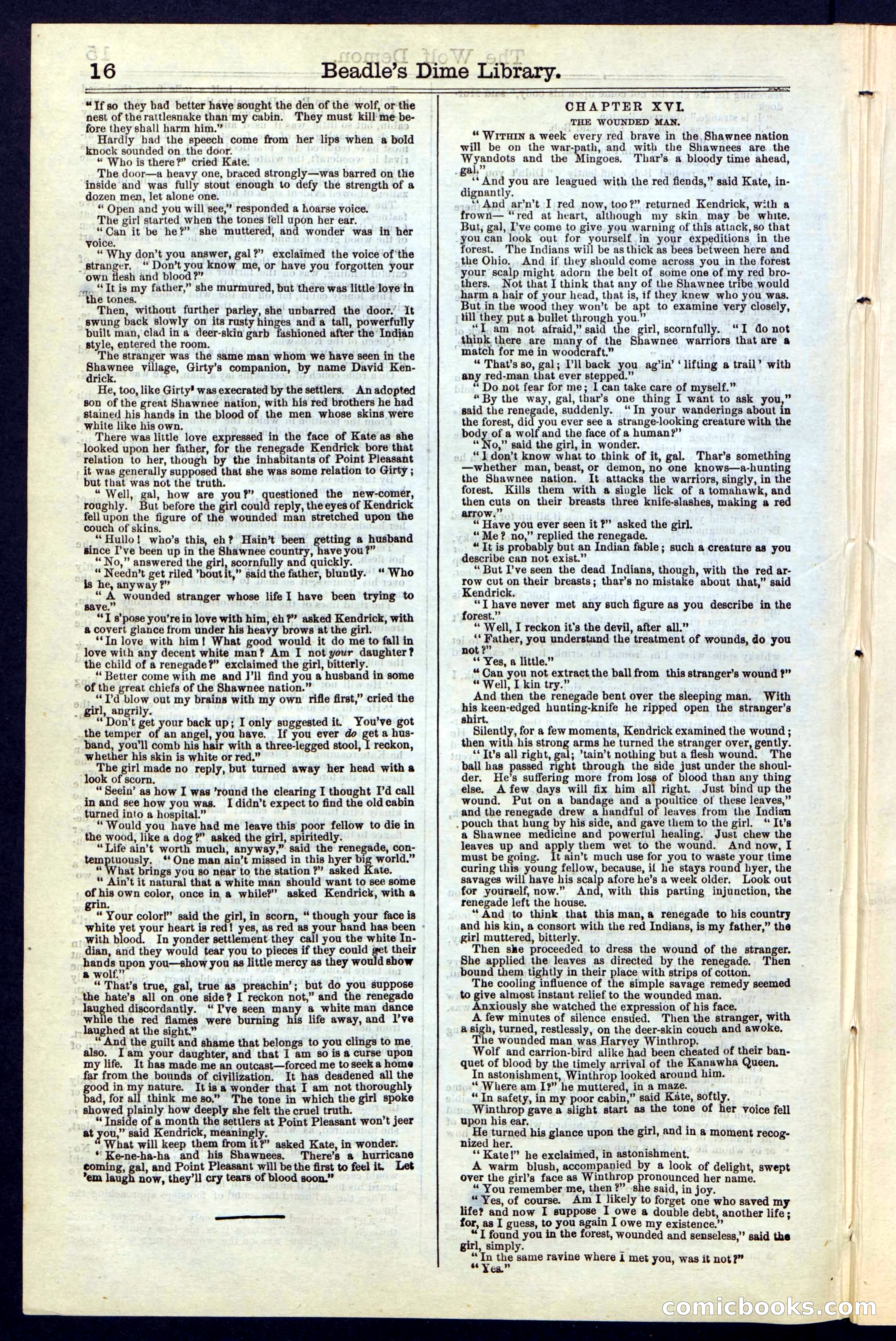 Beadle's New York Dime Library, No. 49 — page 16 of 48