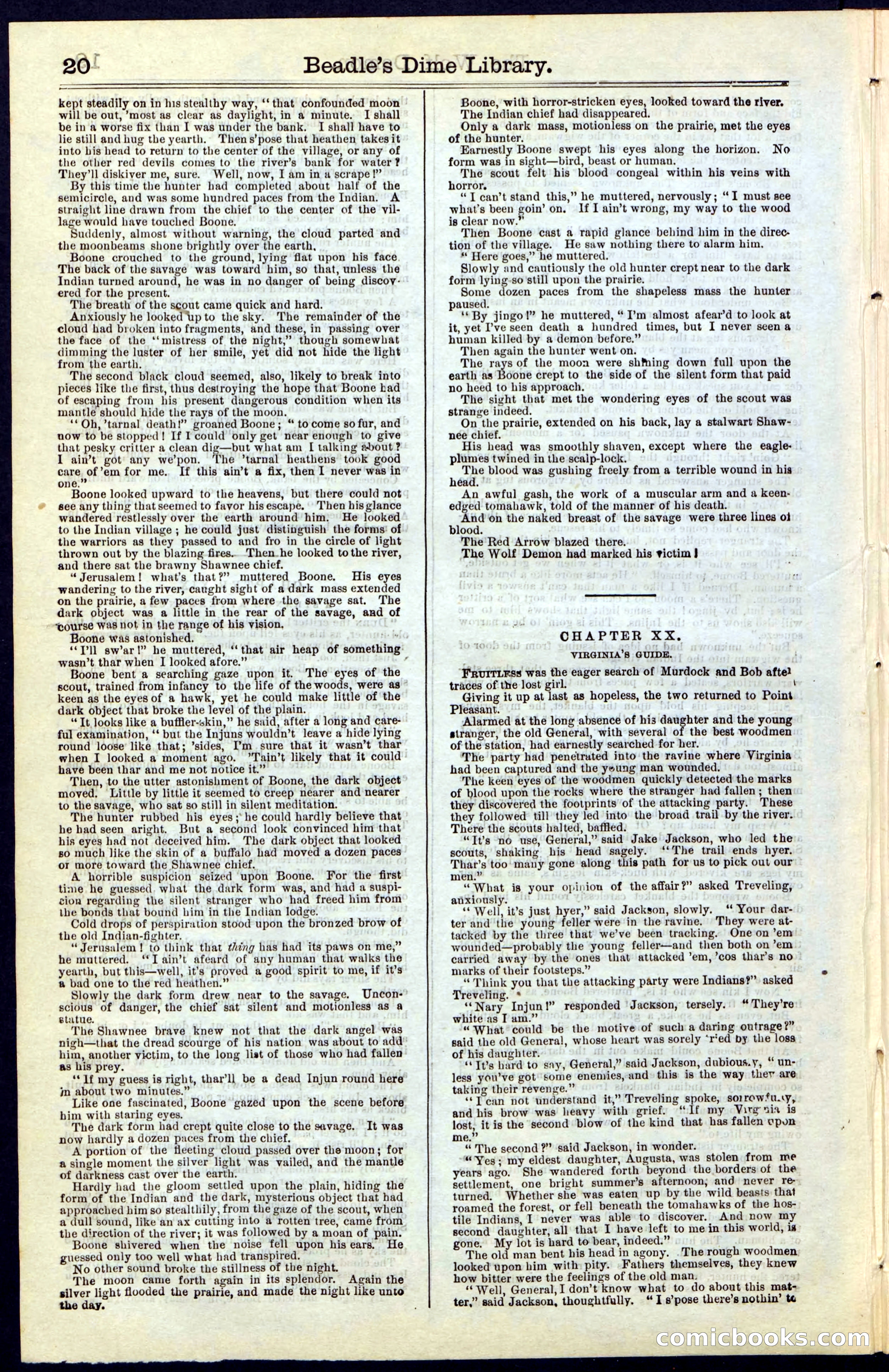 Beadle's New York Dime Library, No. 49 — page 20 of 48