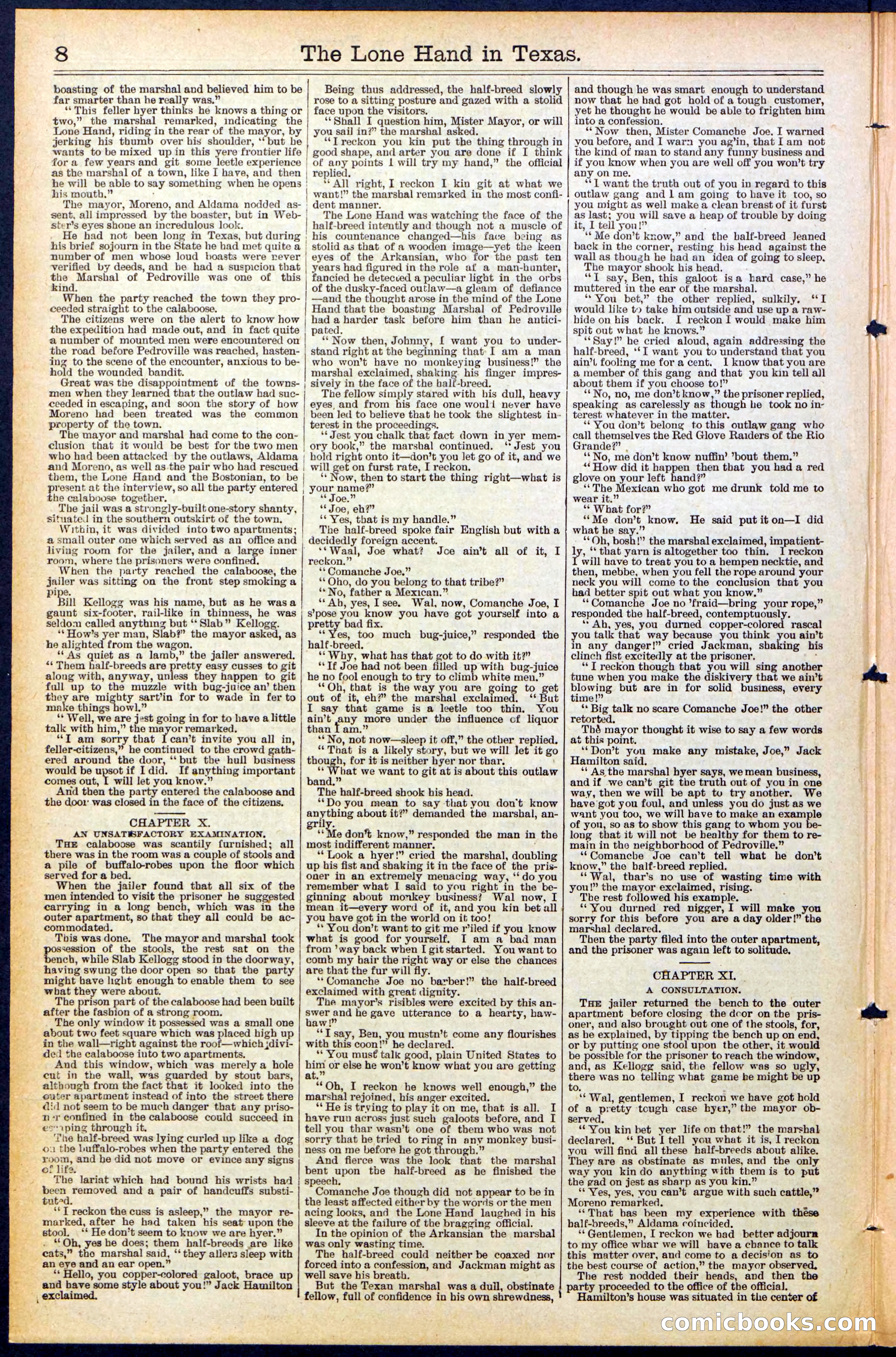 Beadle's Dime Library No. 490: 'The Lone Hand in Texas' — page 8 of 32