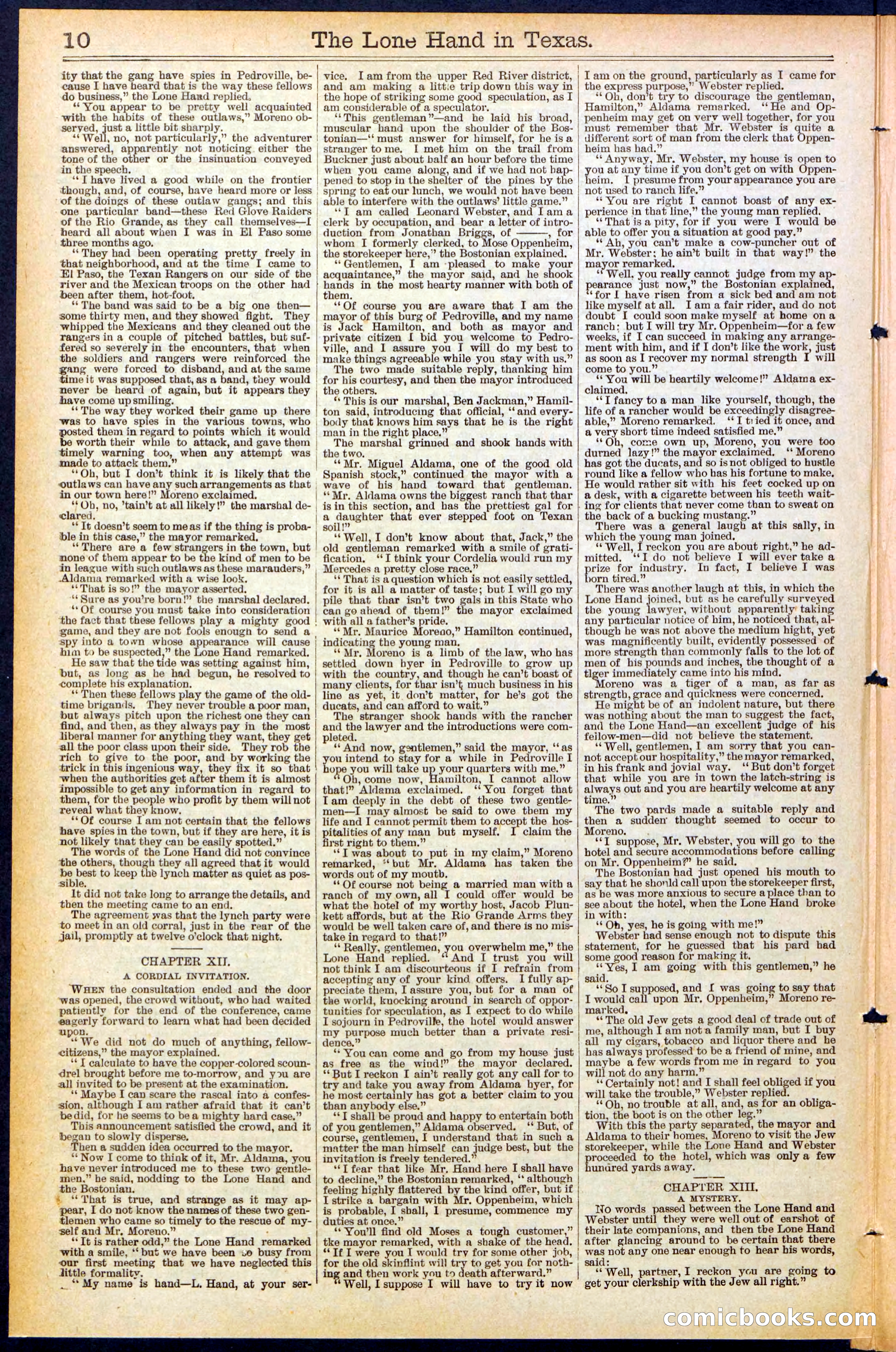 Beadle's Dime Library No. 490: 'The Lone Hand in Texas' — page 10 of 32