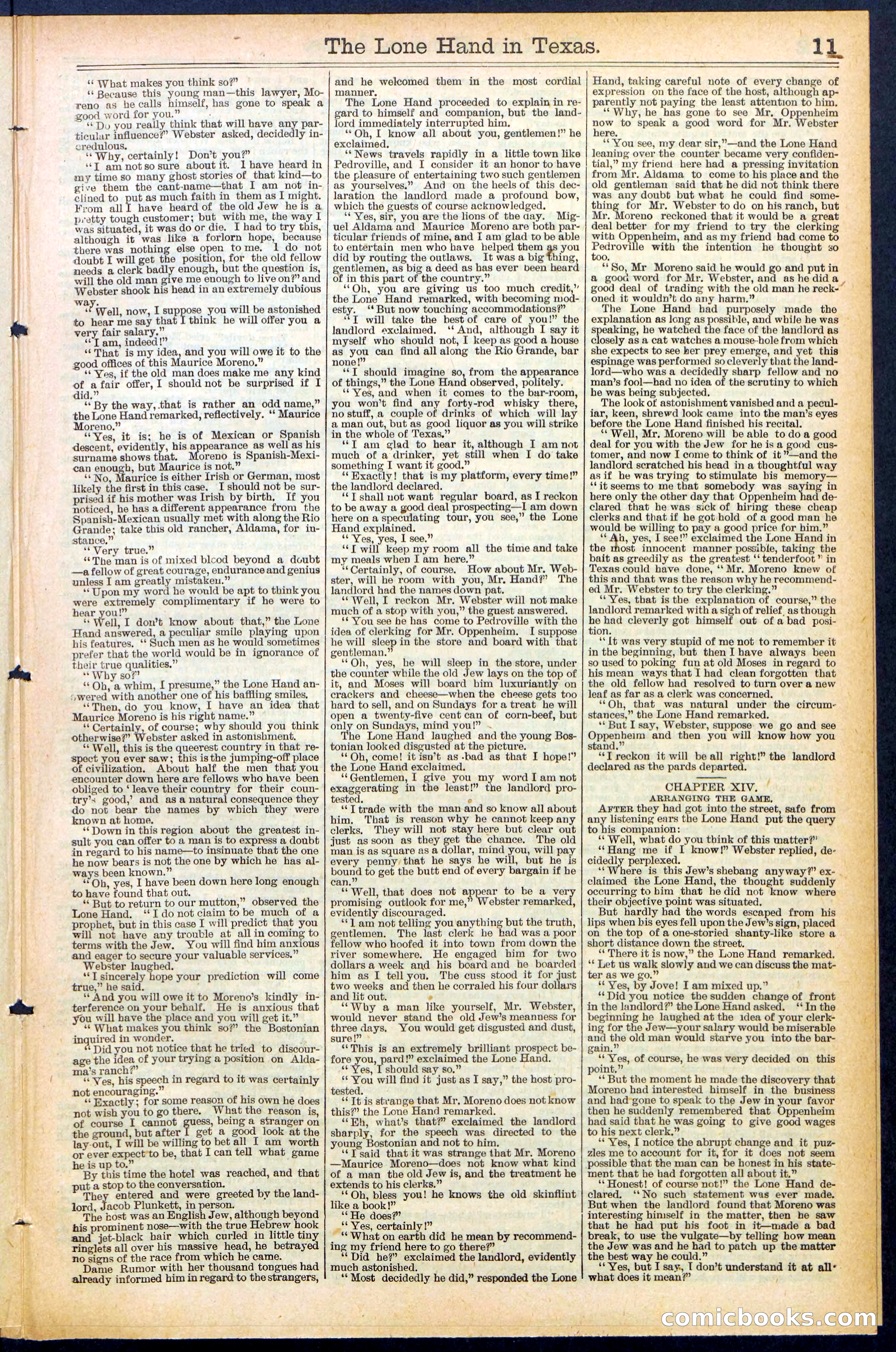 Beadle's Dime Library No. 490: 'The Lone Hand in Texas' — page 11 of 32