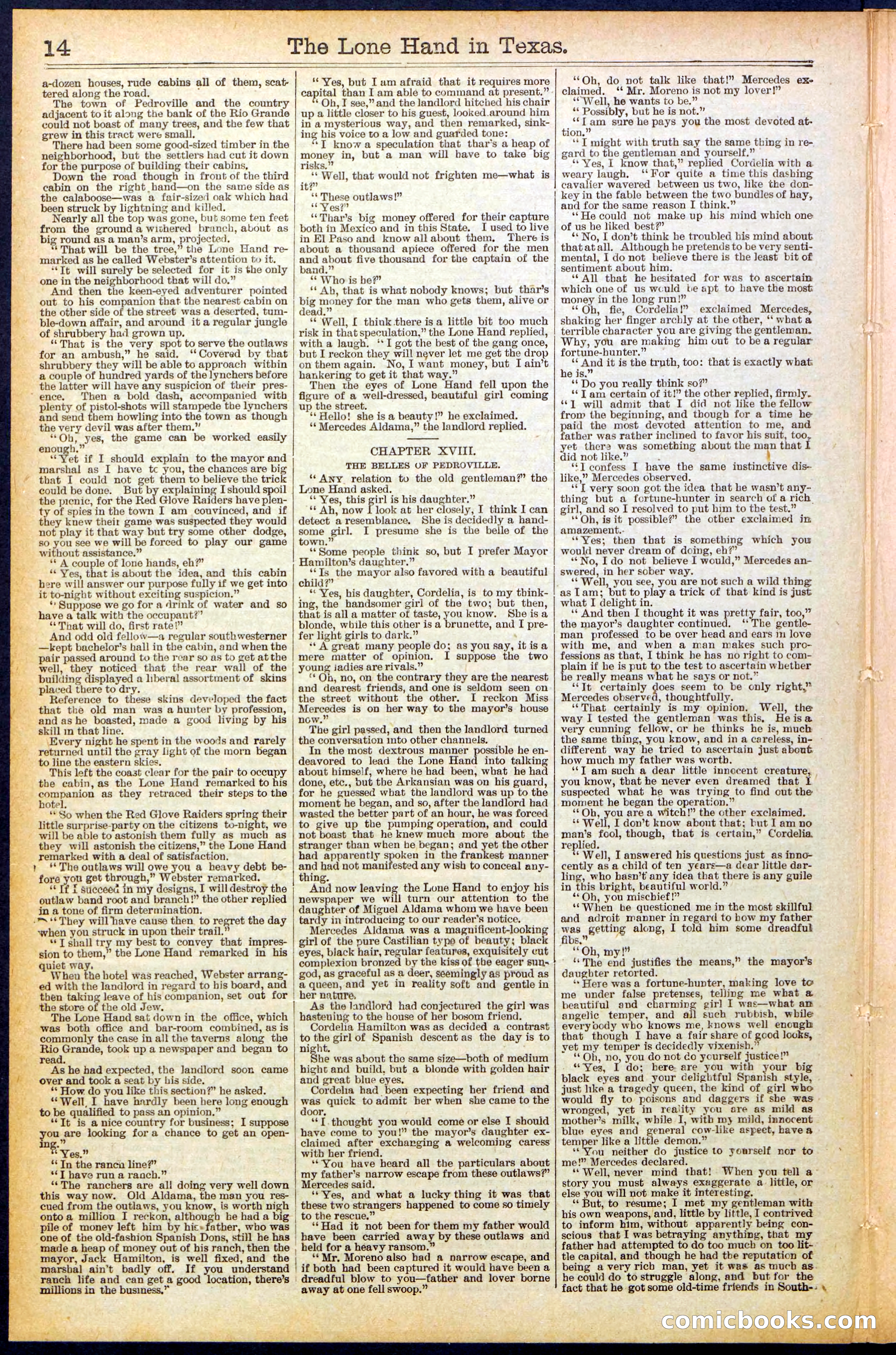 Beadle's Dime Library No. 490: 'The Lone Hand in Texas' — page 14 of 32