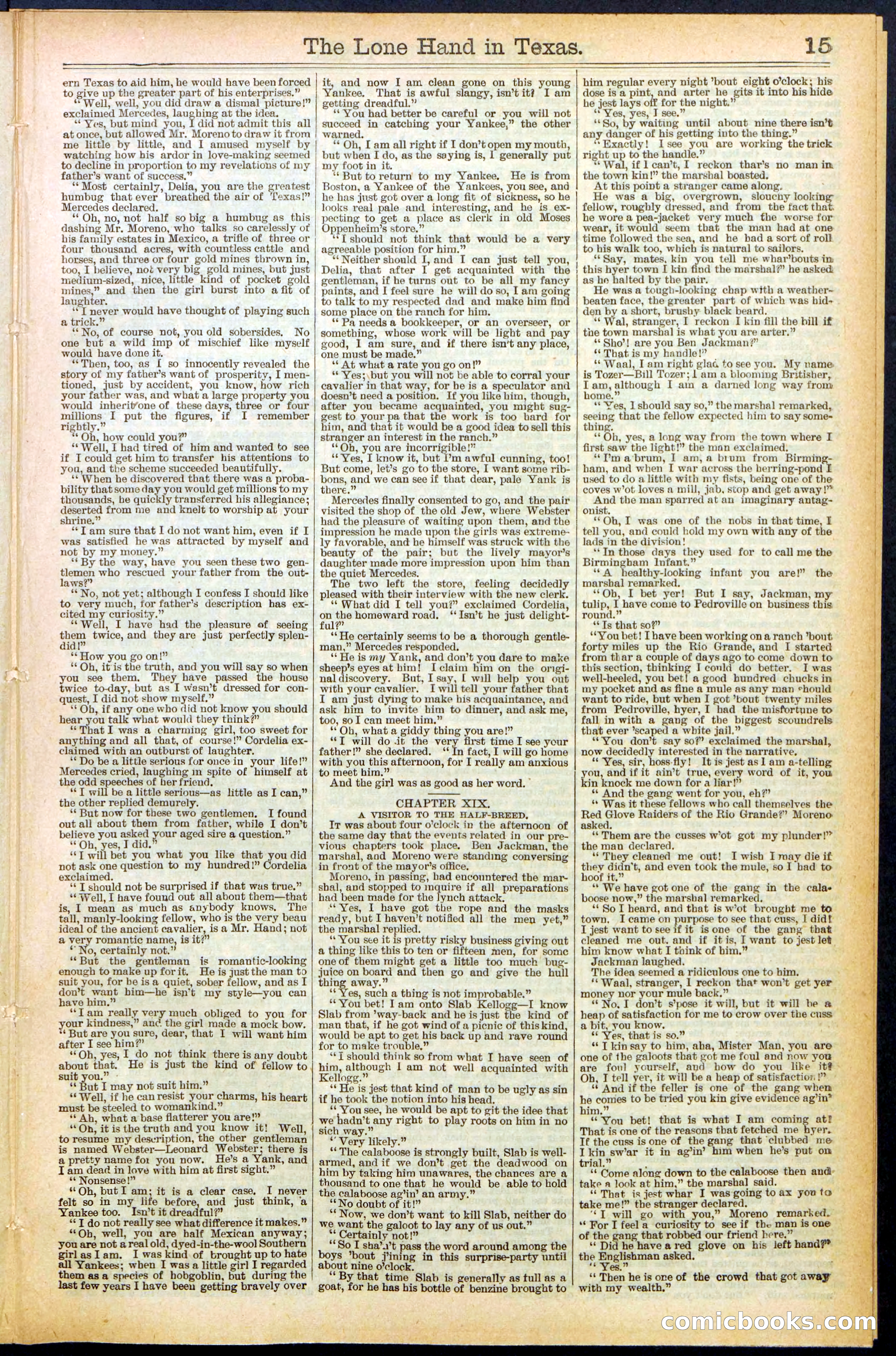 Beadle's Dime Library No. 490: 'The Lone Hand in Texas' — page 15 of 32