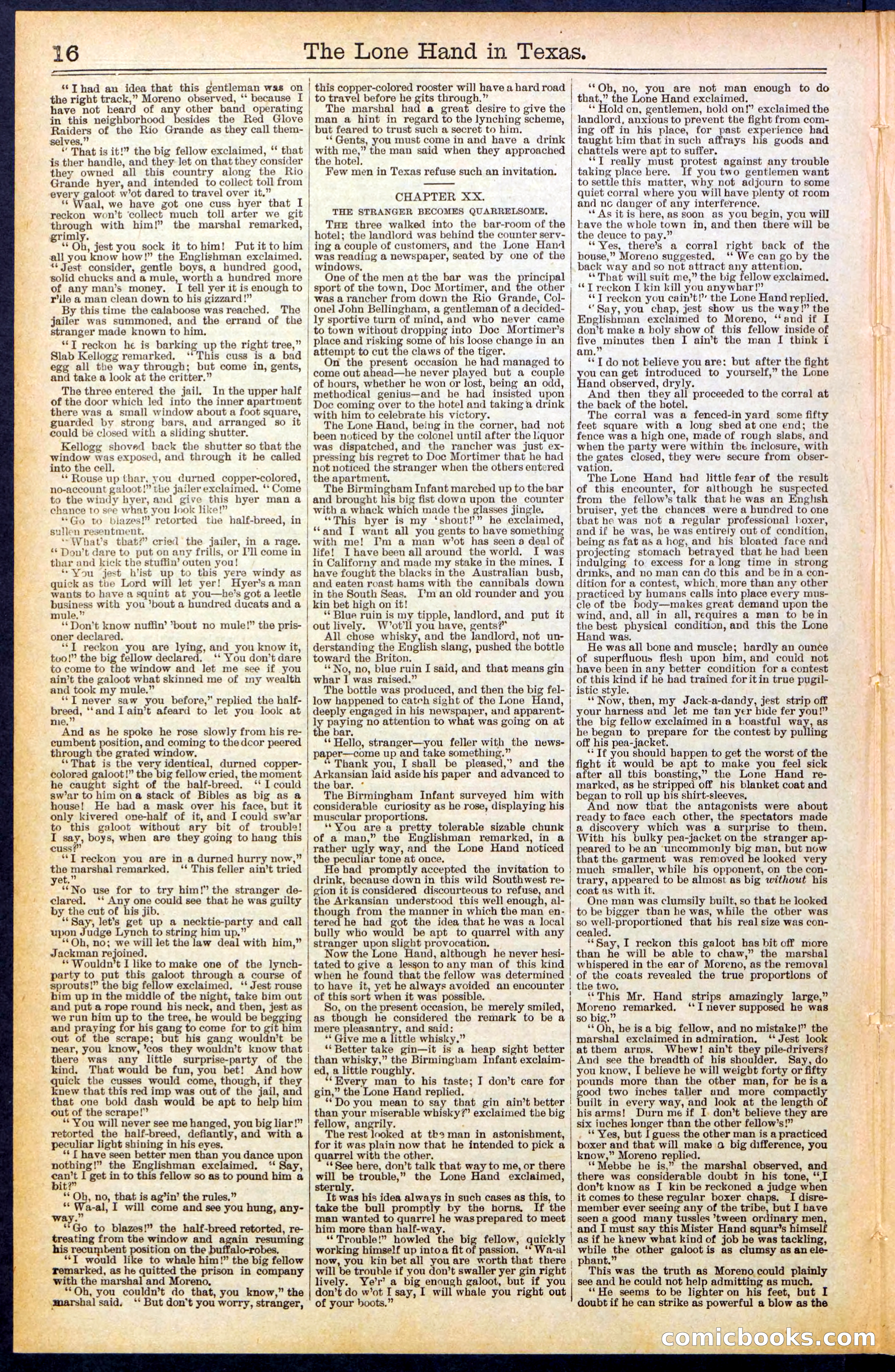 Beadle's Dime Library No. 490: 'The Lone Hand in Texas' — page 16 of 32