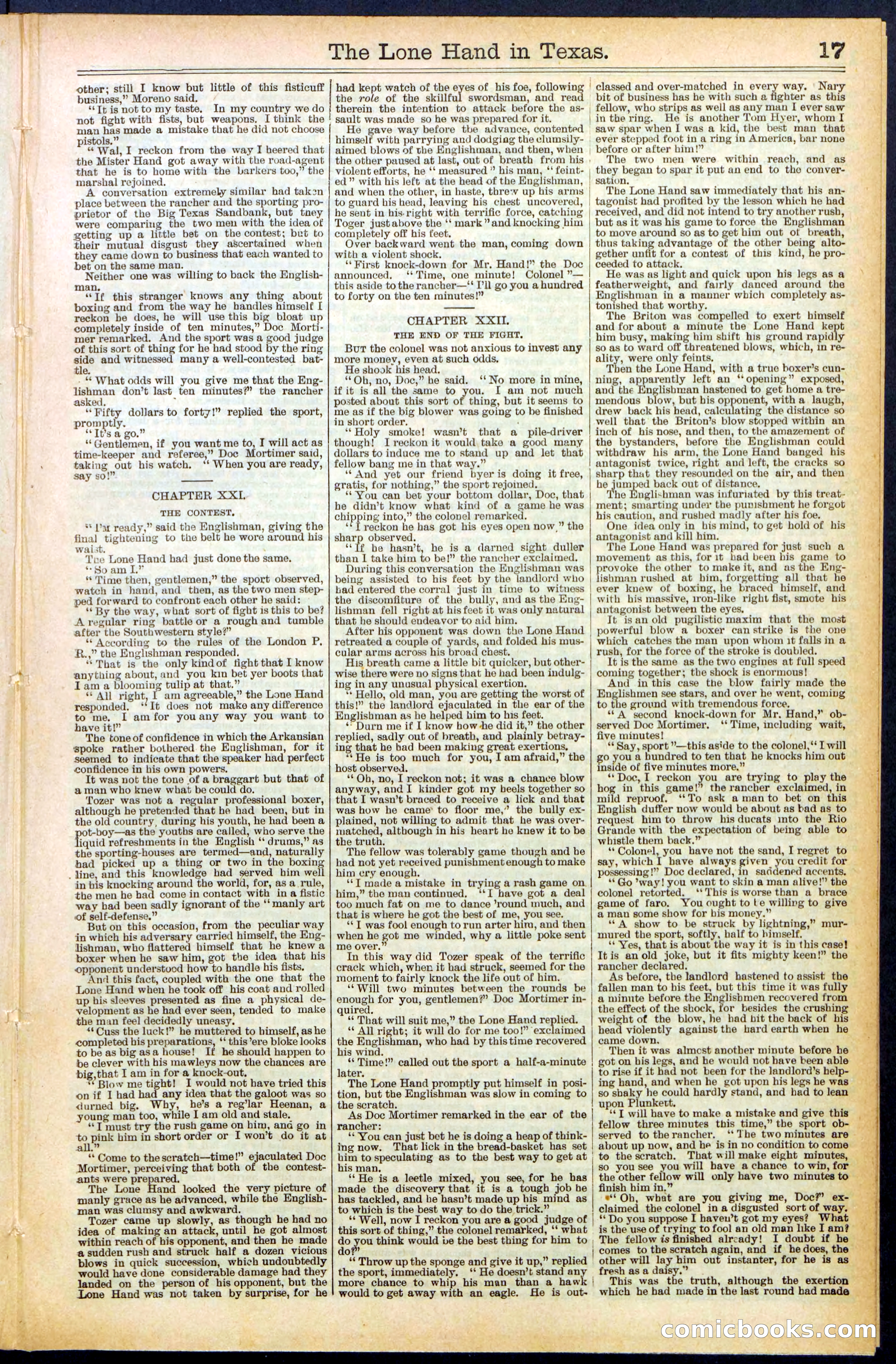 Beadle's Dime Library No. 490: 'The Lone Hand in Texas' — page 17 of 32