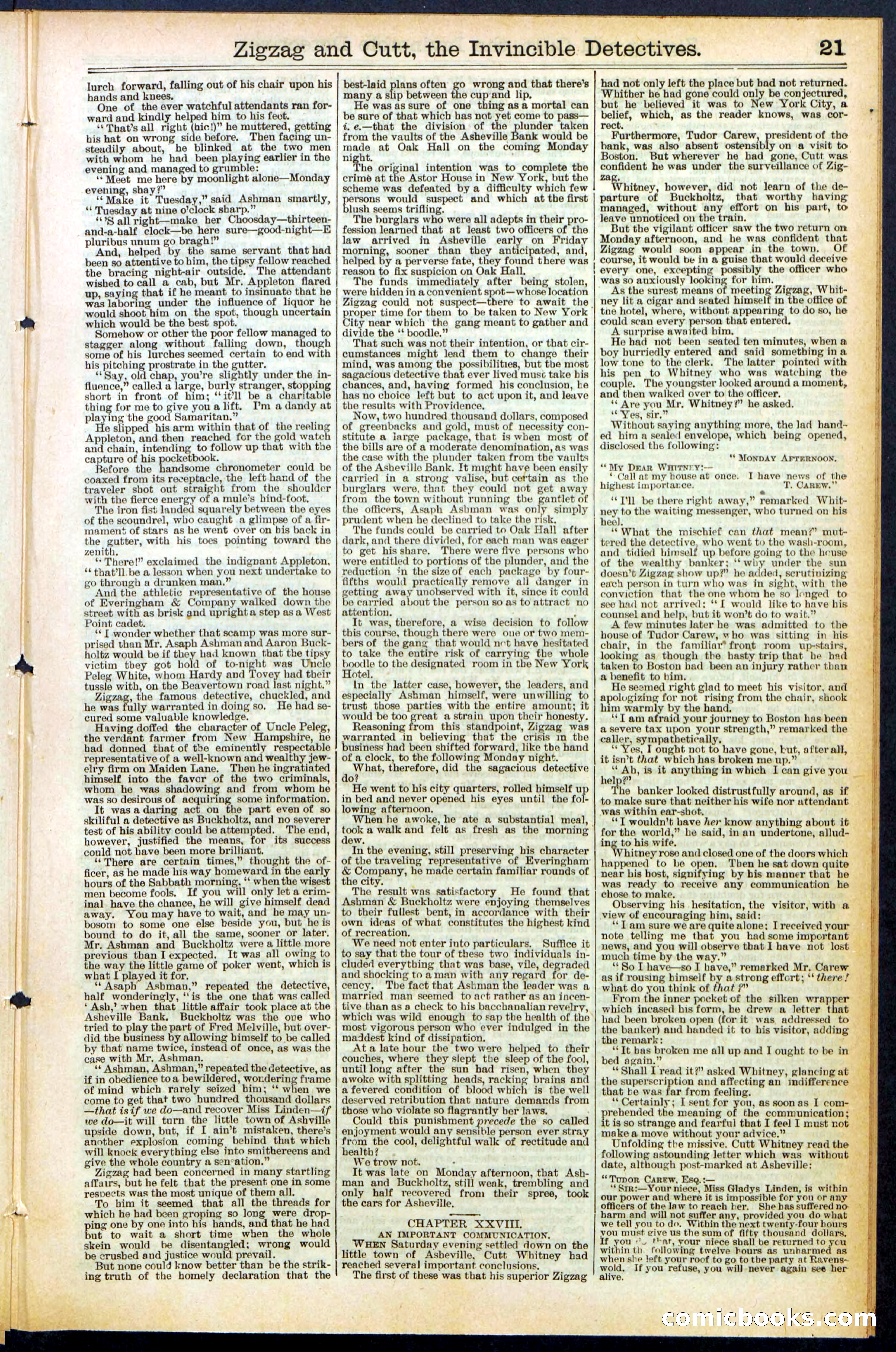 Beadle's New York Dime Library No. 491 — page 21 of 32