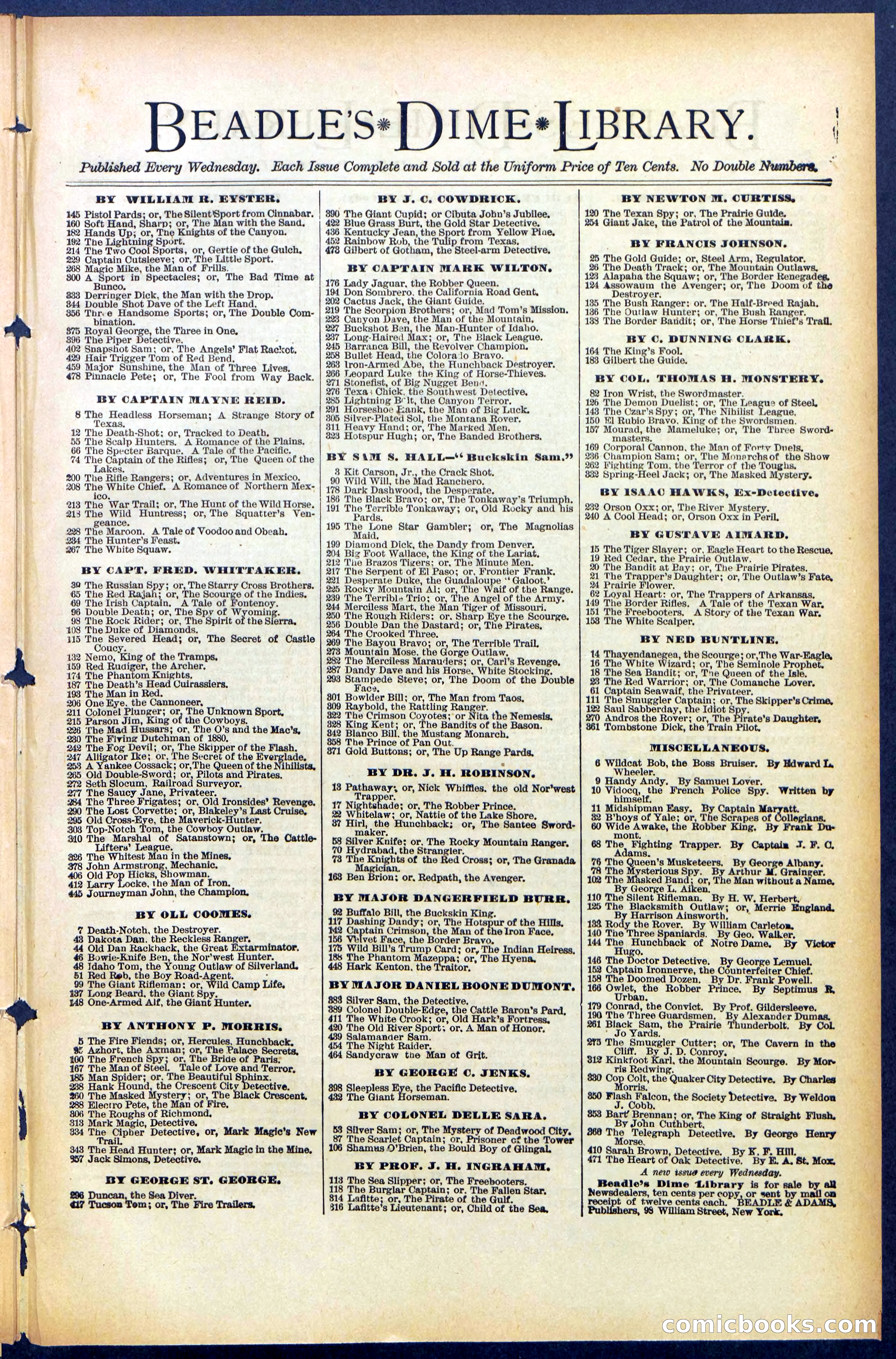 Beadle's New York Dime Library No. 491 — page 31 of 32