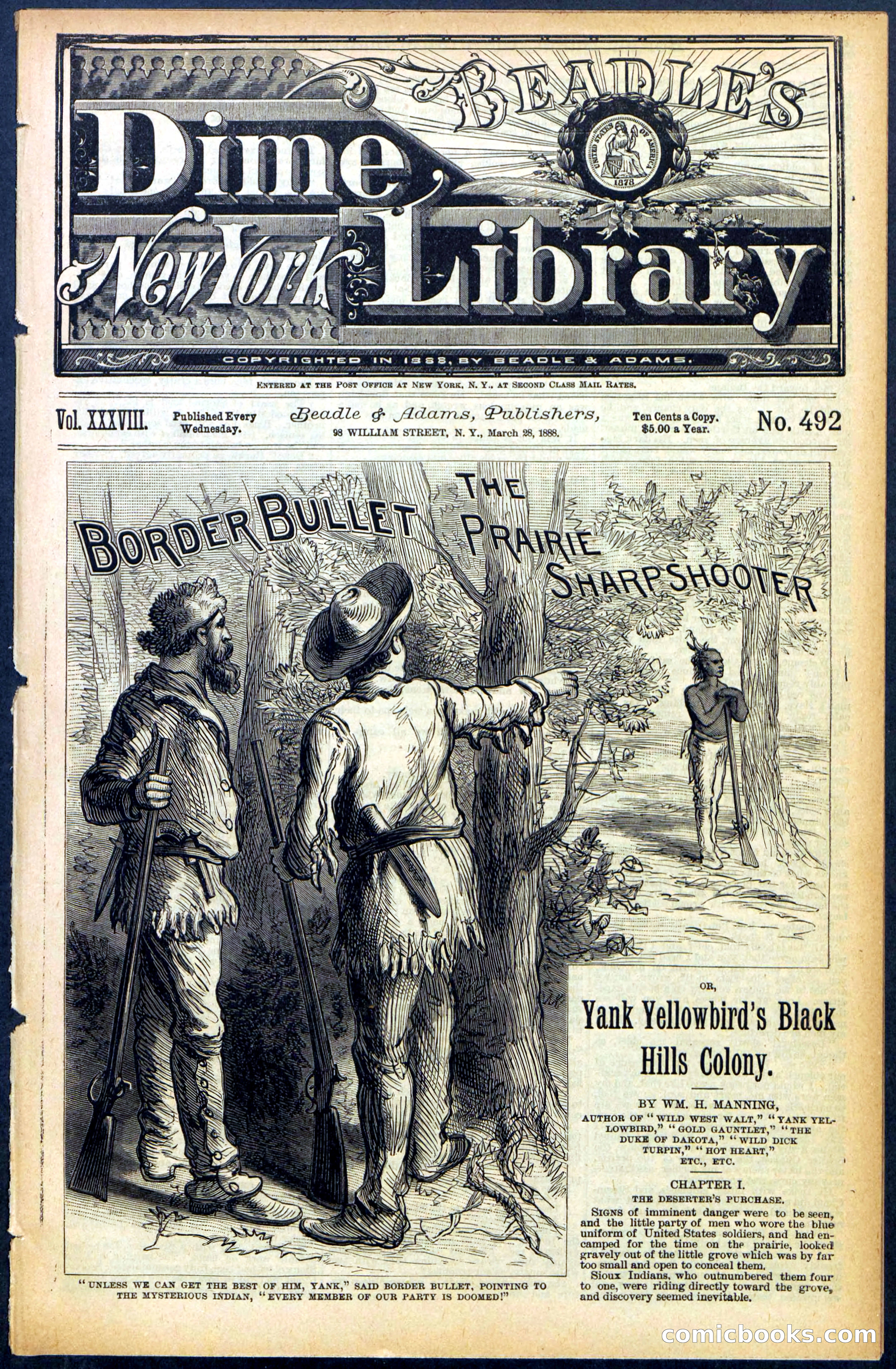 Beadle's New York Dime Library No. 492 — page 1 of 32