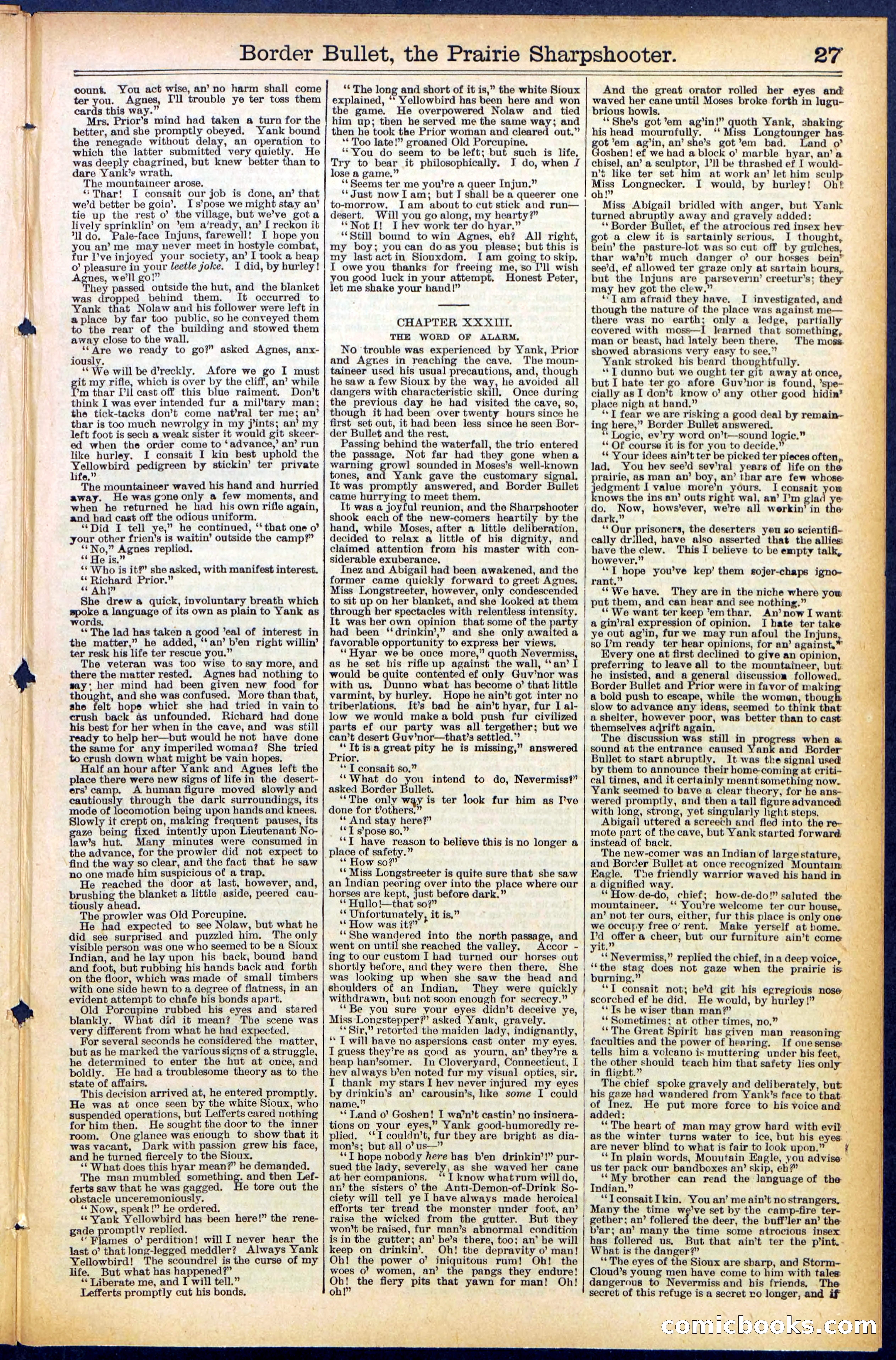 Beadle's New York Dime Library No. 492 — page 27 of 32