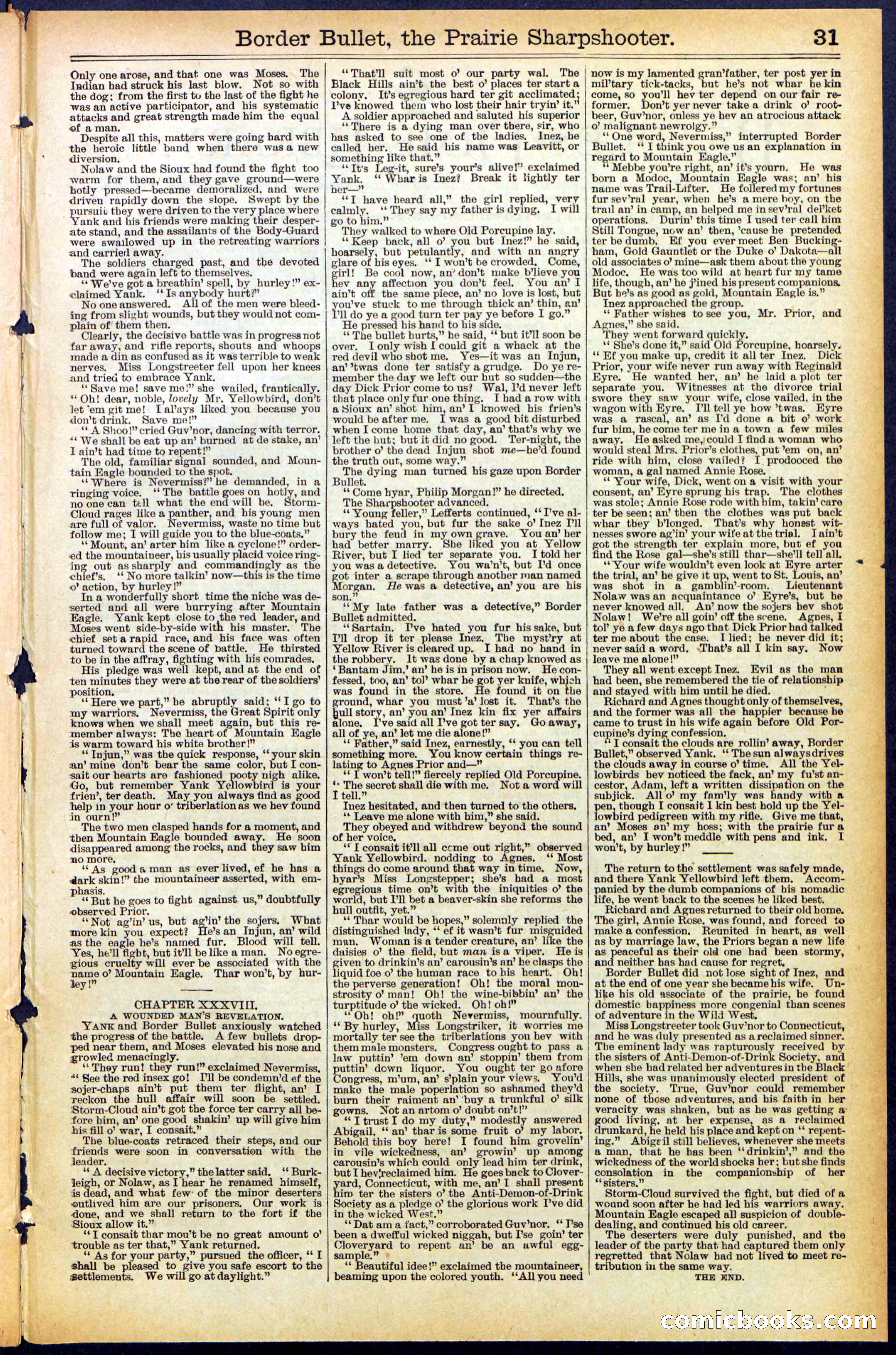 Beadle's New York Dime Library No. 492 — page 31 of 32